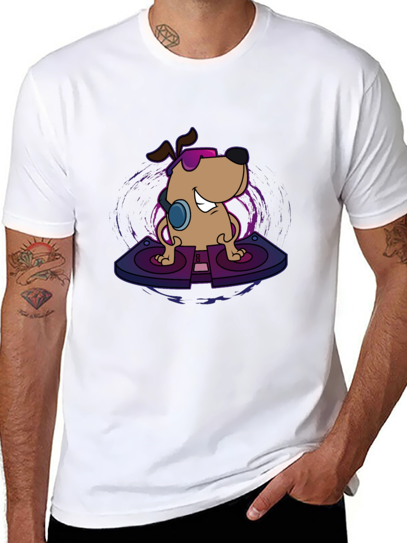 DJ Dog Graphic Tee - Cool Canine Beats T-Shirt