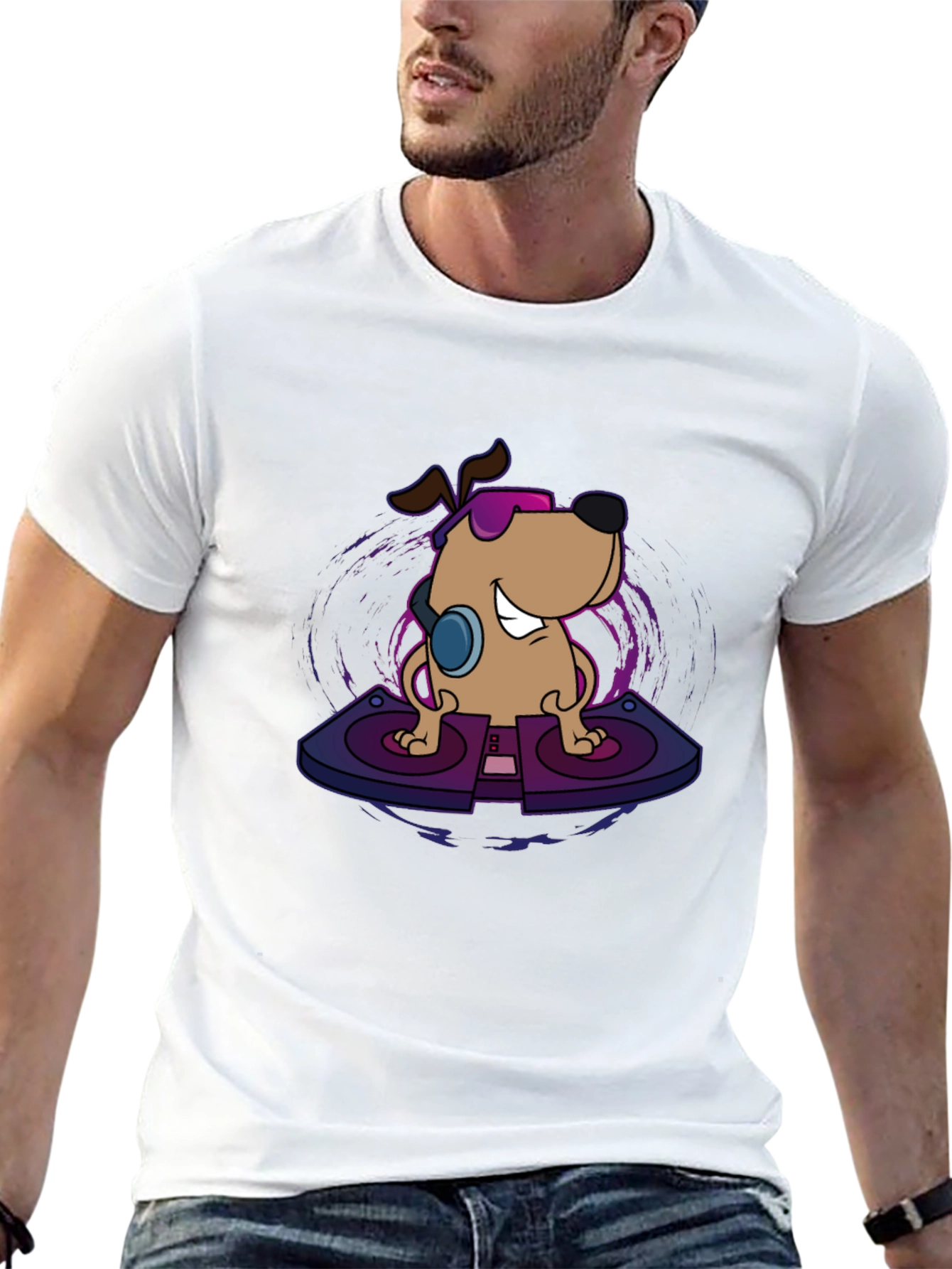 DJ Dog Graphic Tee - Cool Canine Beats T-Shirt