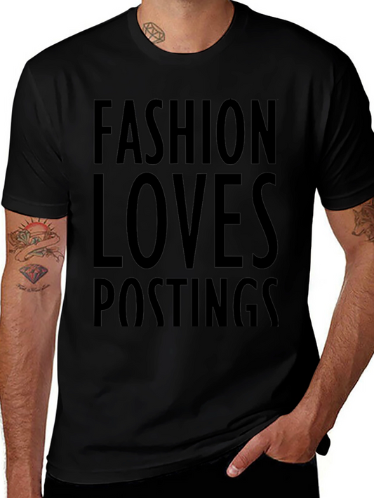 Fashion Loves Postings Graphic Tee - Mens Black T-Shirt