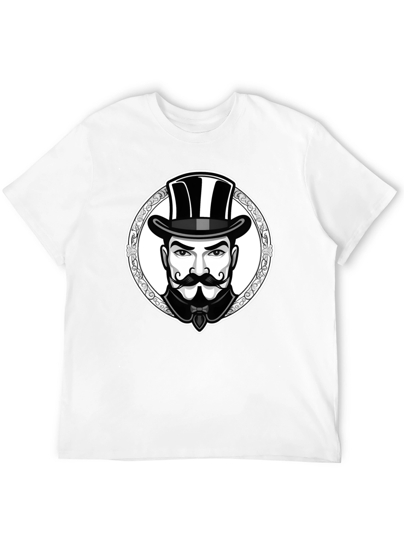 Monochrome Gentleman Graphic T-Shirt