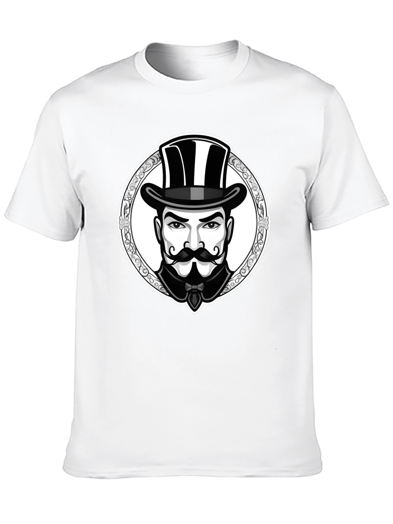 Monochrome Gentleman Graphic T-Shirt