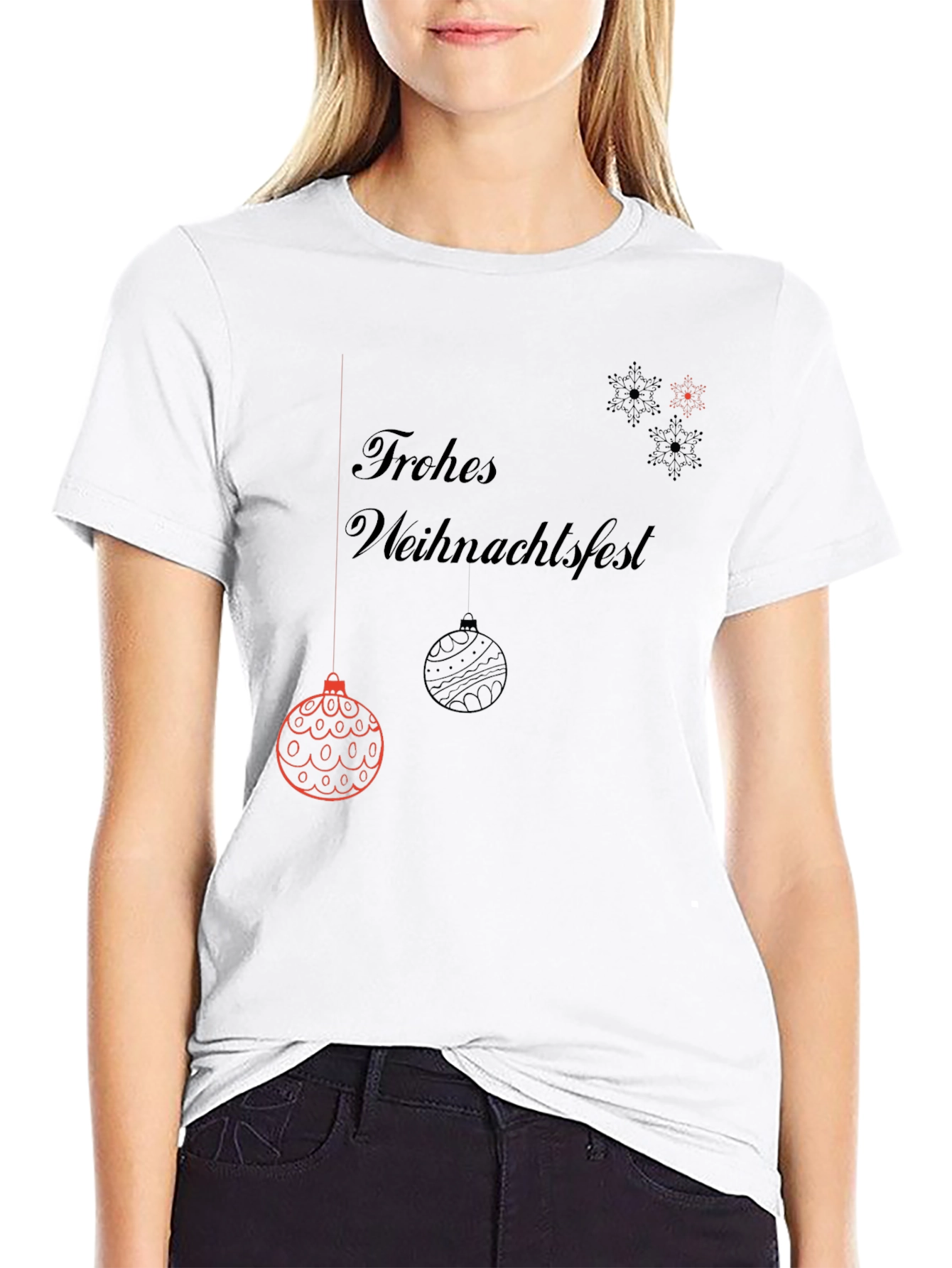 Frohes Weihnachtsfest Black Graphic Tee