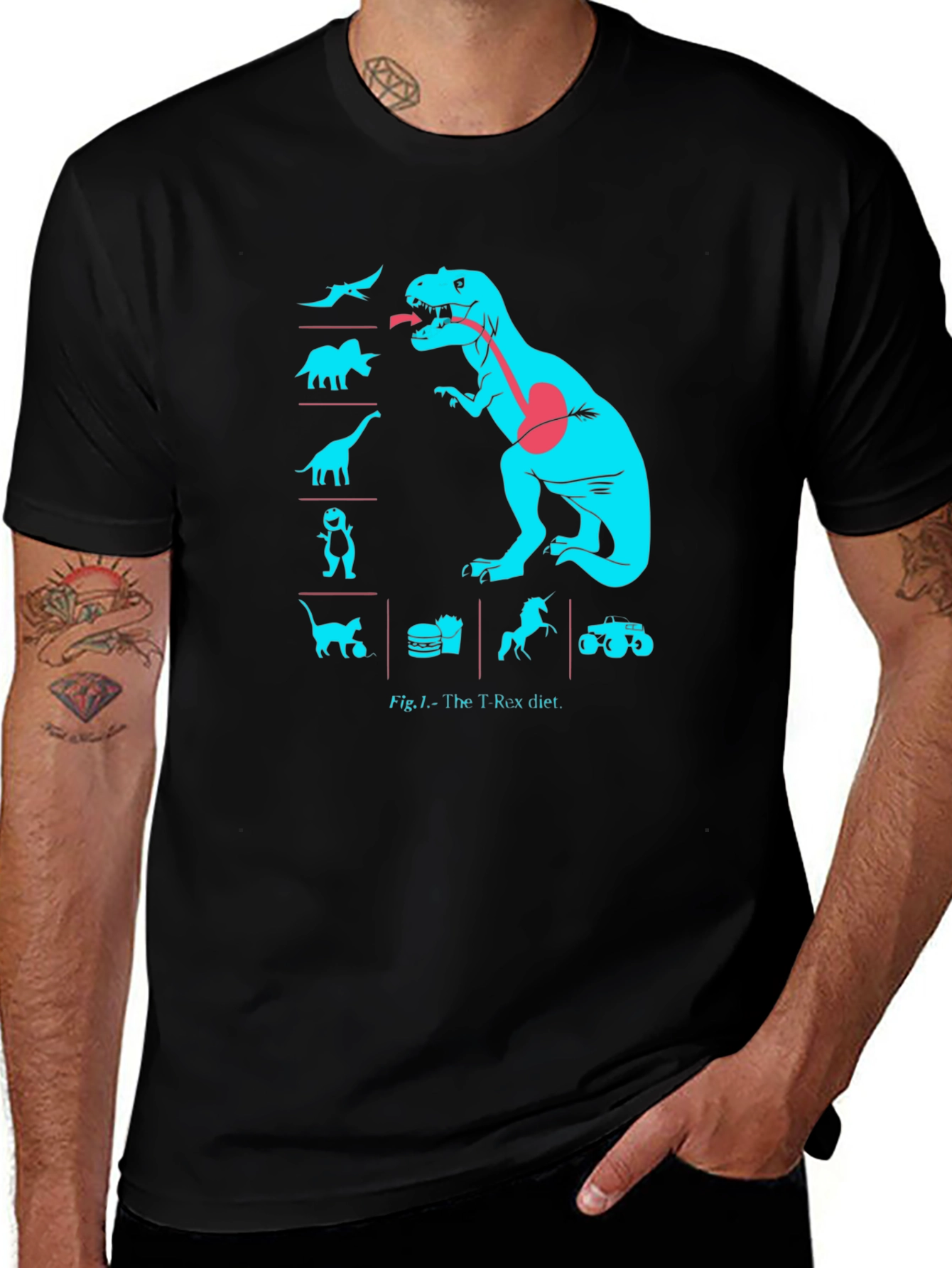 T-Rex Diet Graphic T-Shirt - Funny Dino Tee