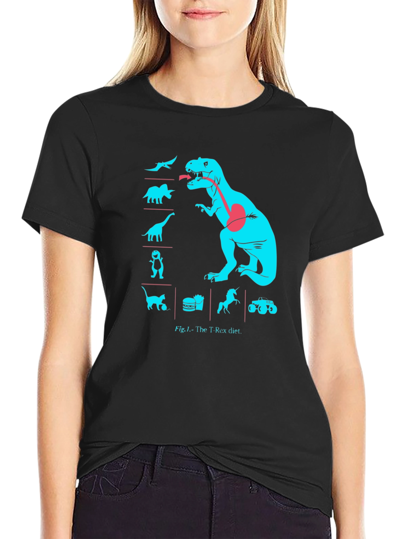 T-Rex Diet Graphic T-Shirt - Funny Dino Tee