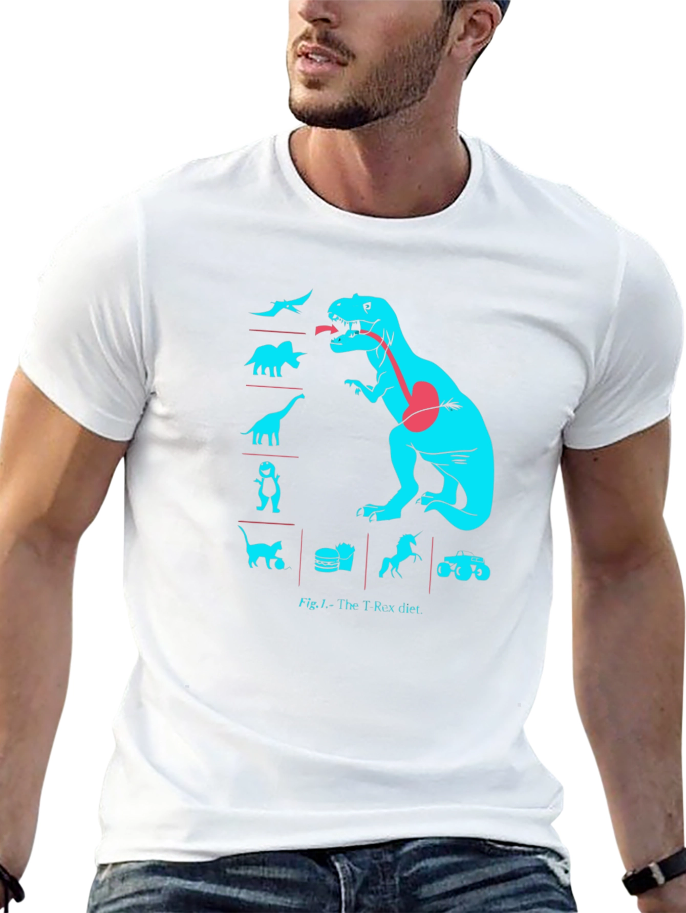 T-Rex Diet Graphic T-Shirt - Funny Dino Tee