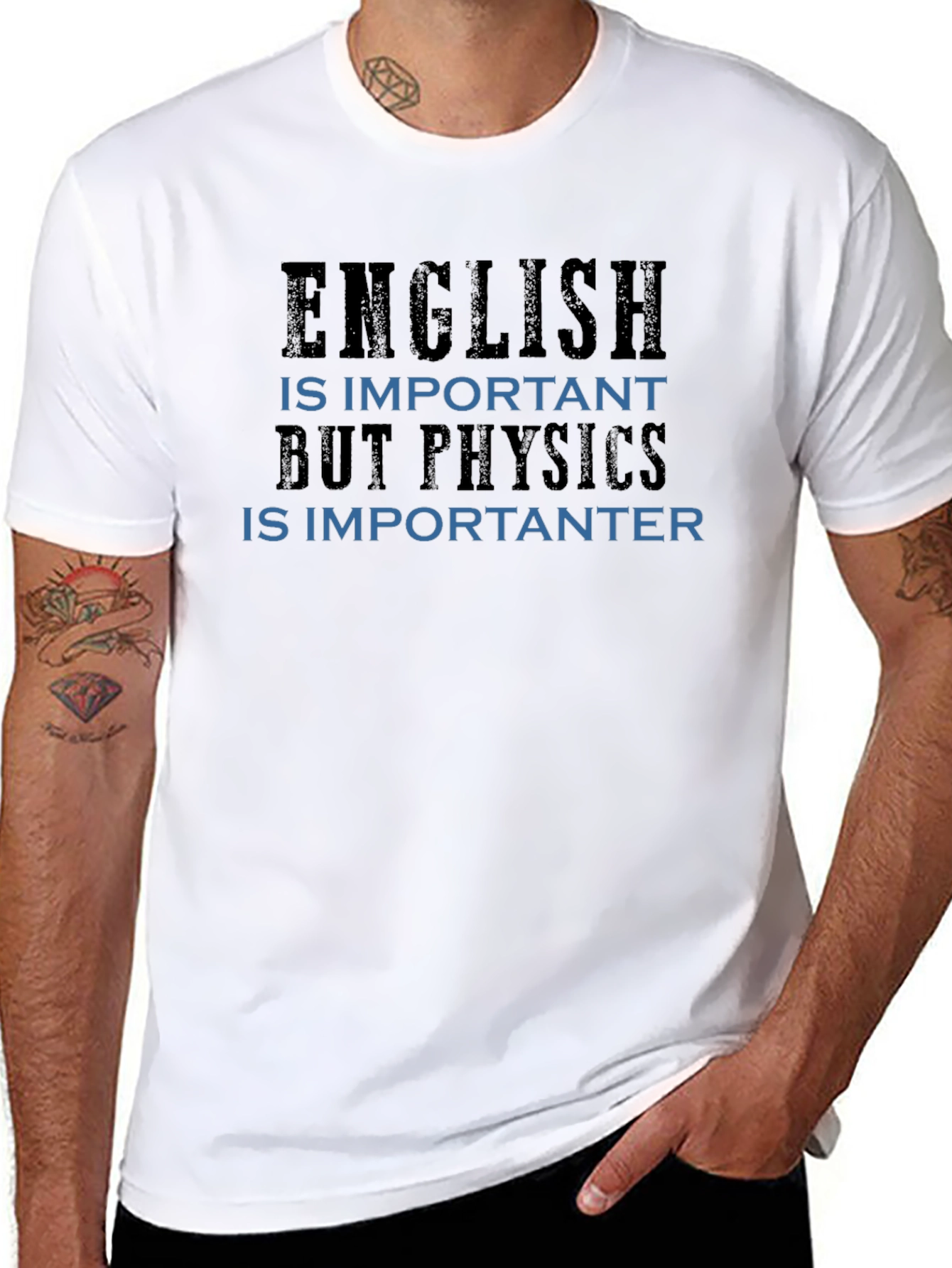 Funny Physics T-Shirt - English vs Physics