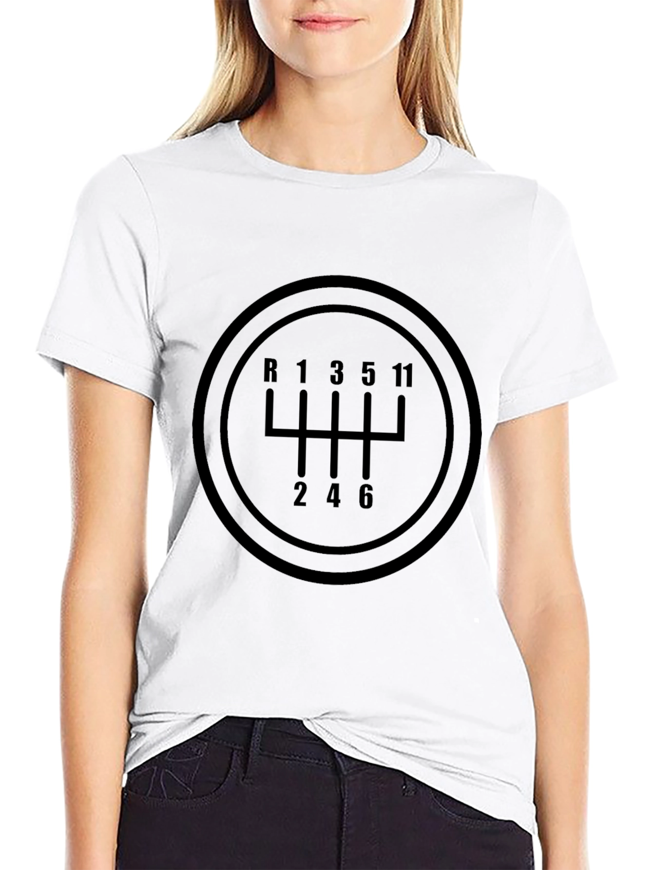 Black Manual Shift Pattern T-Shirt