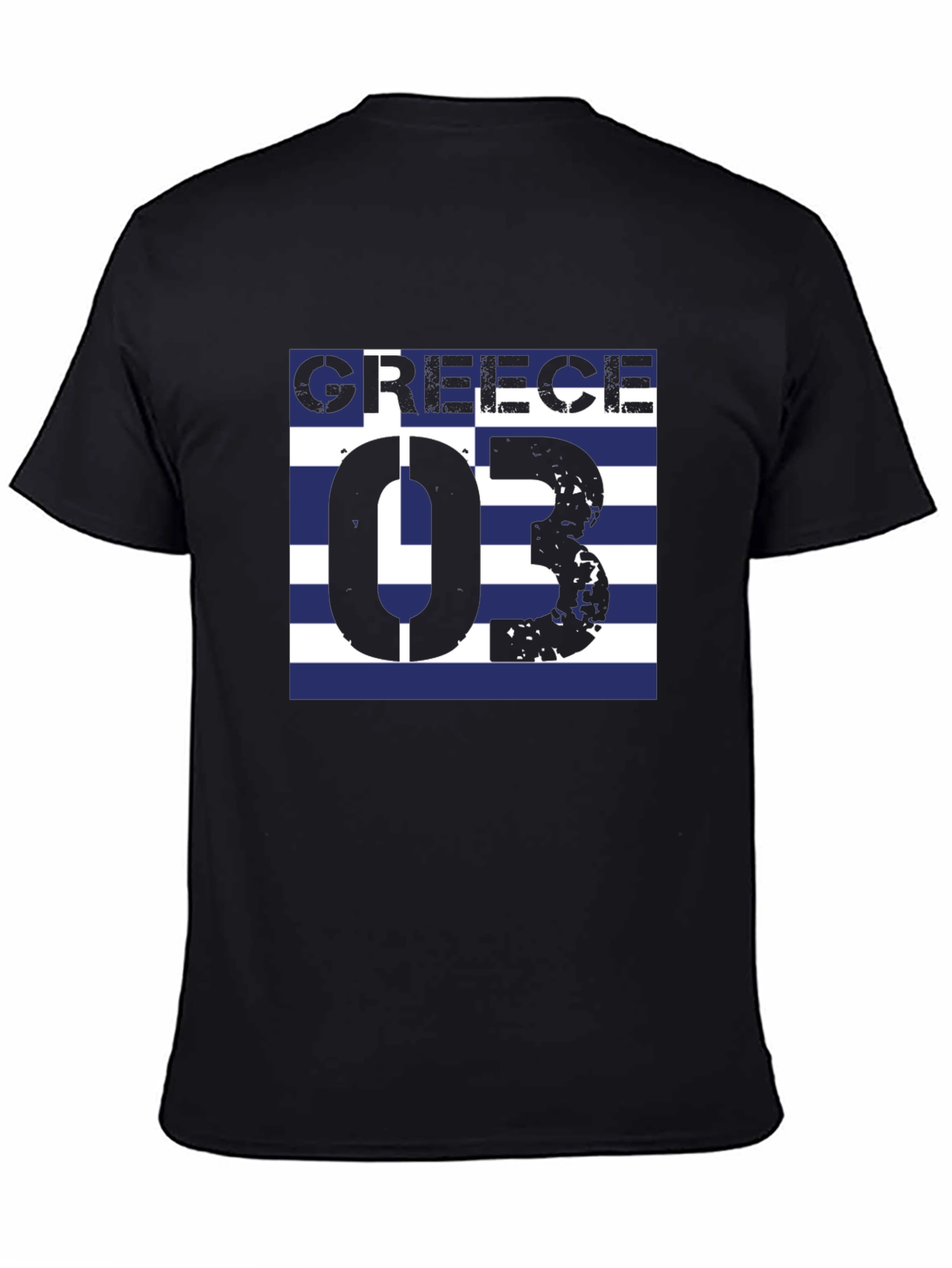 Greece Flag T-Shirt - Black Graphic Tee