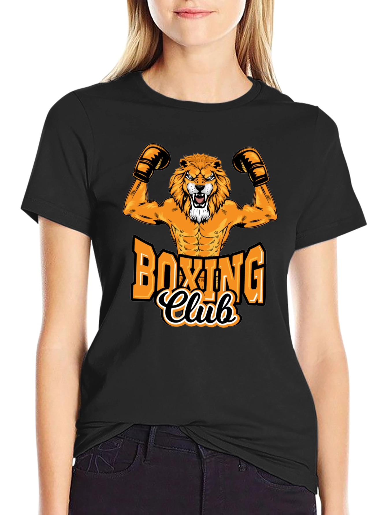 Boxing Club Lion Graphic Tee - Black