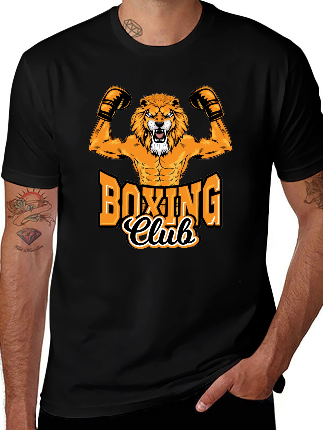 Boxing Club Lion Graphic Tee - Black