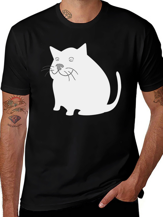 Funny Cat Graphic Black T-Shirt