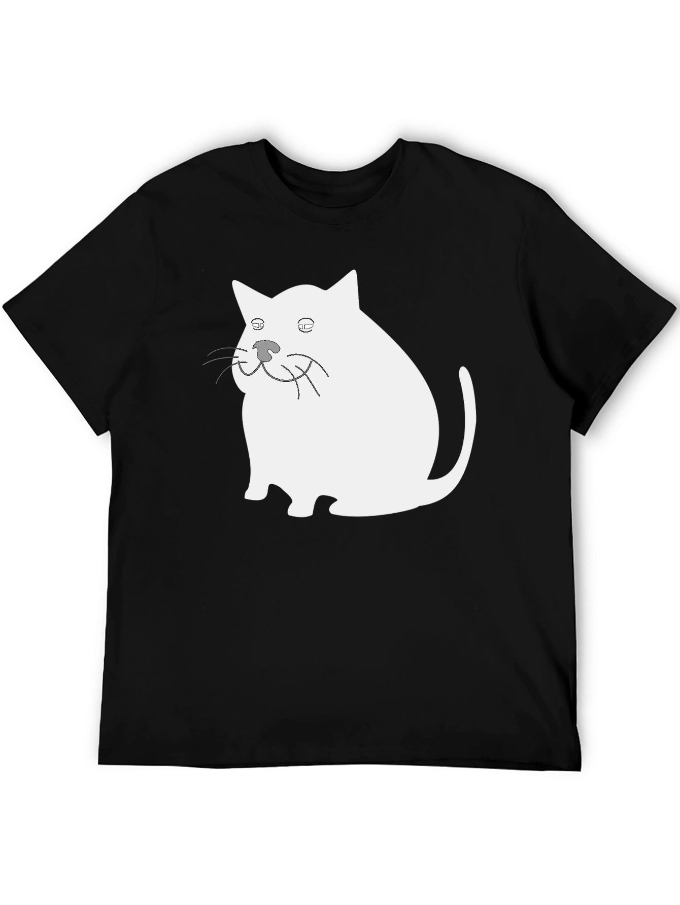 Funny Cat Graphic Black T-Shirt
