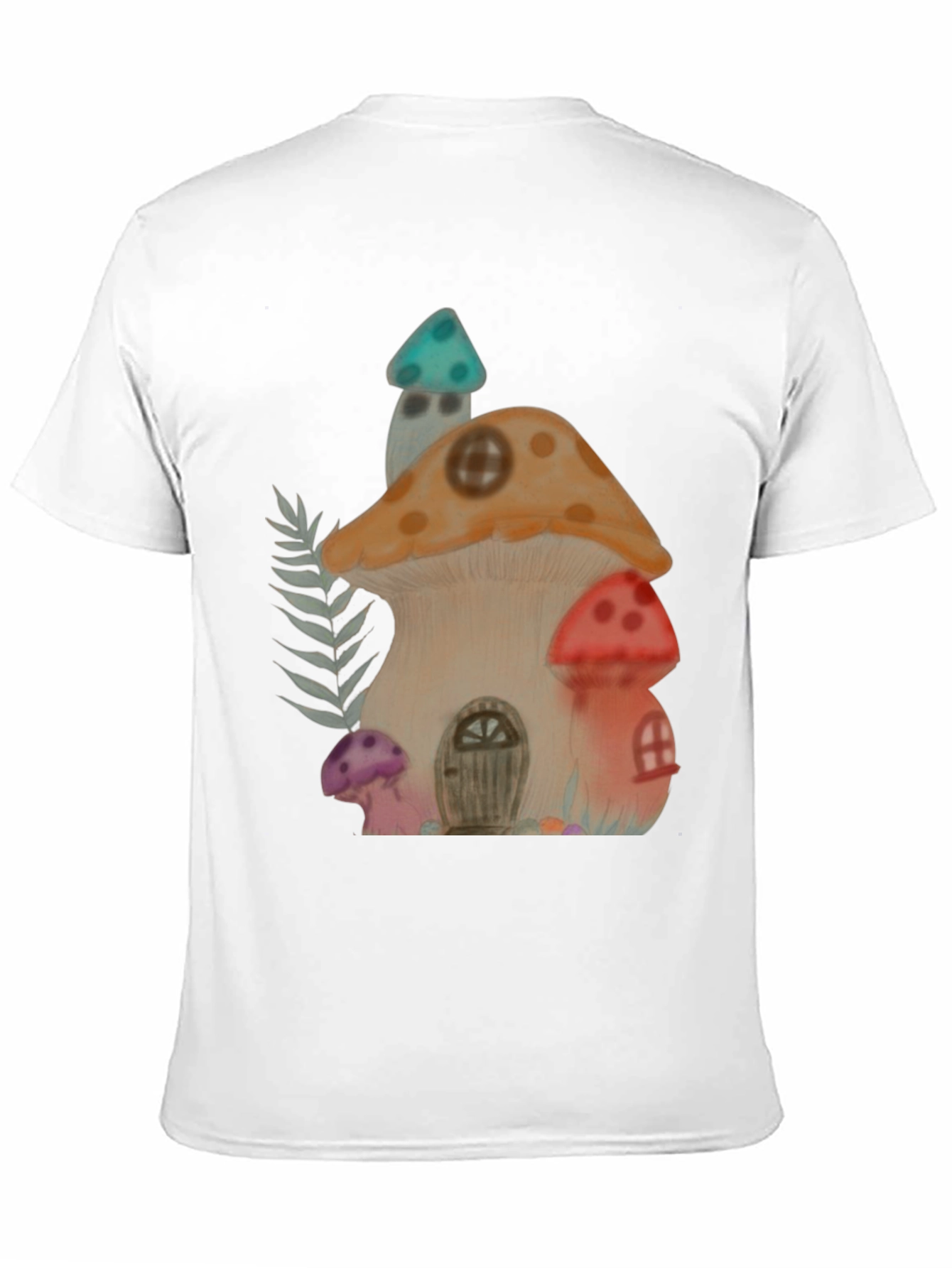 Whimsical Mushroom House Graphic Tee - Unique Design