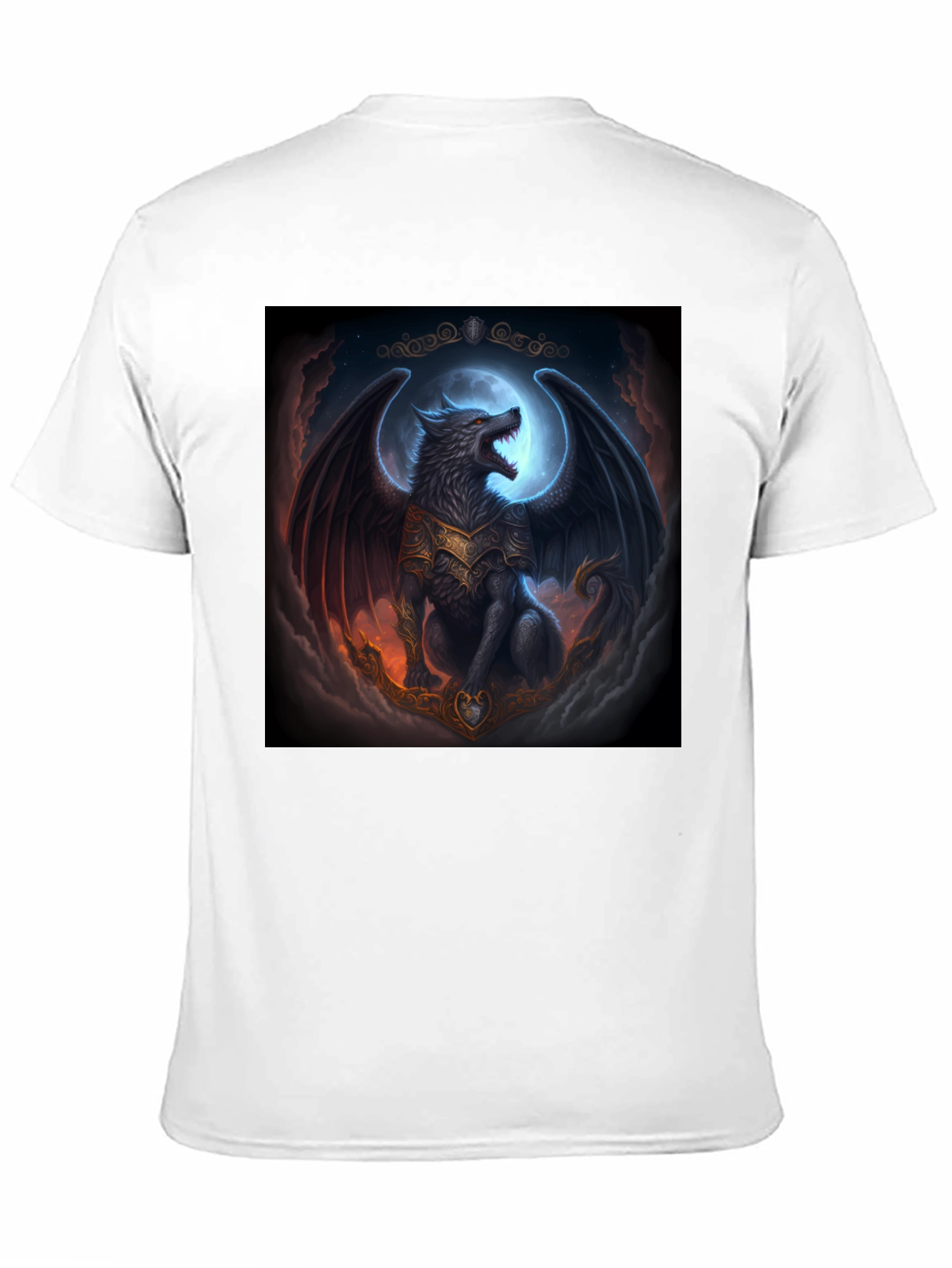 Winged Wolf Graphic T-Shirt - Fantasy Design