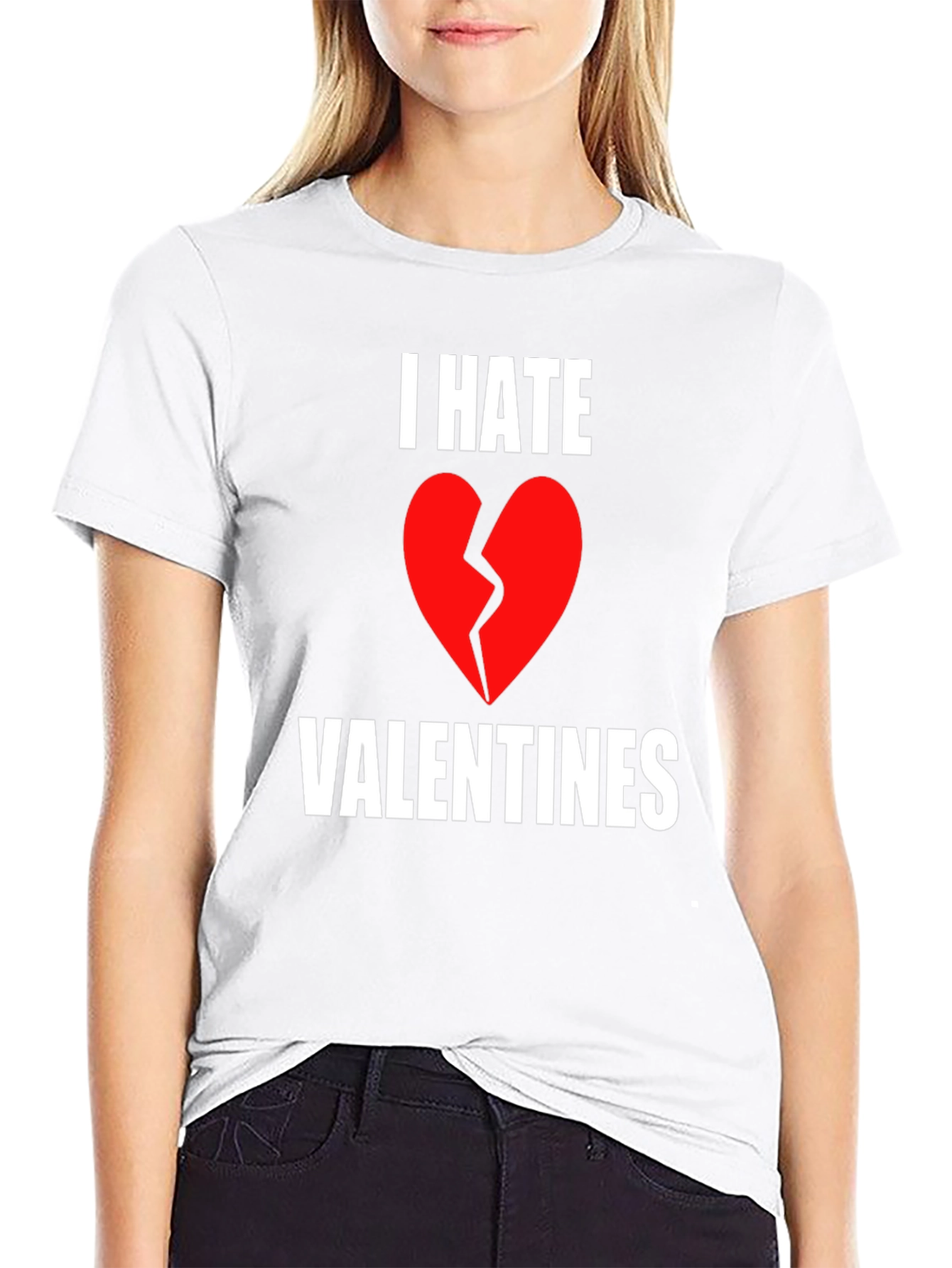 I Hate Valentines Broken Heart Graphic T-Shirt