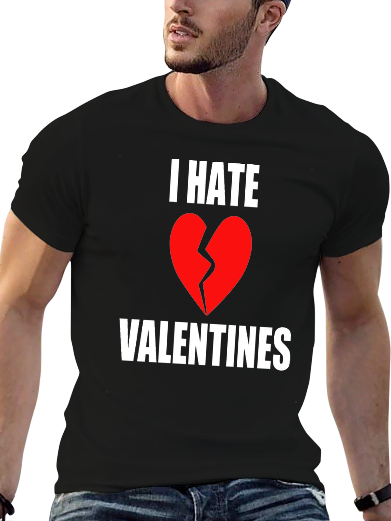 I Hate Valentines Broken Heart Graphic T-Shirt