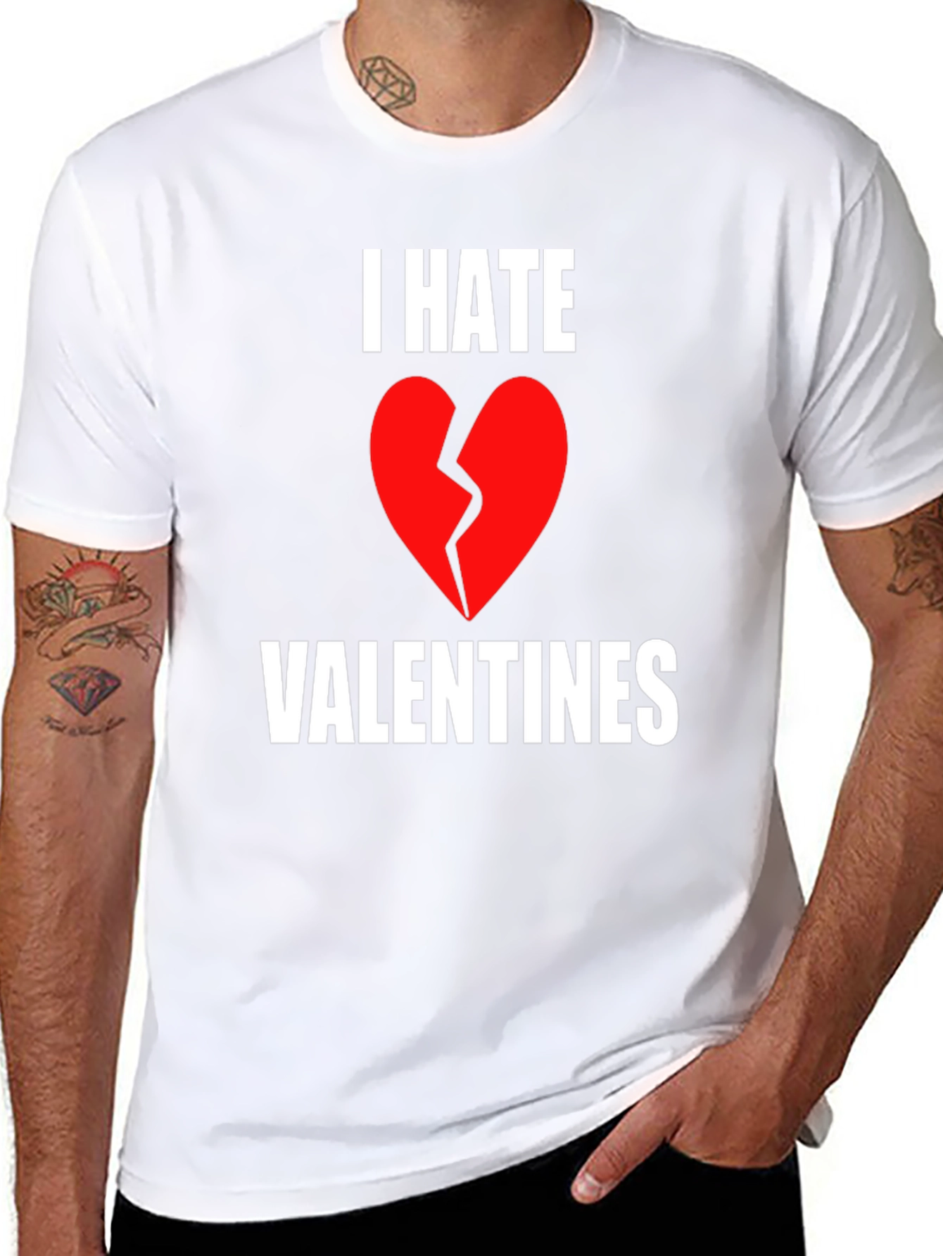 I Hate Valentines Broken Heart Graphic T-Shirt