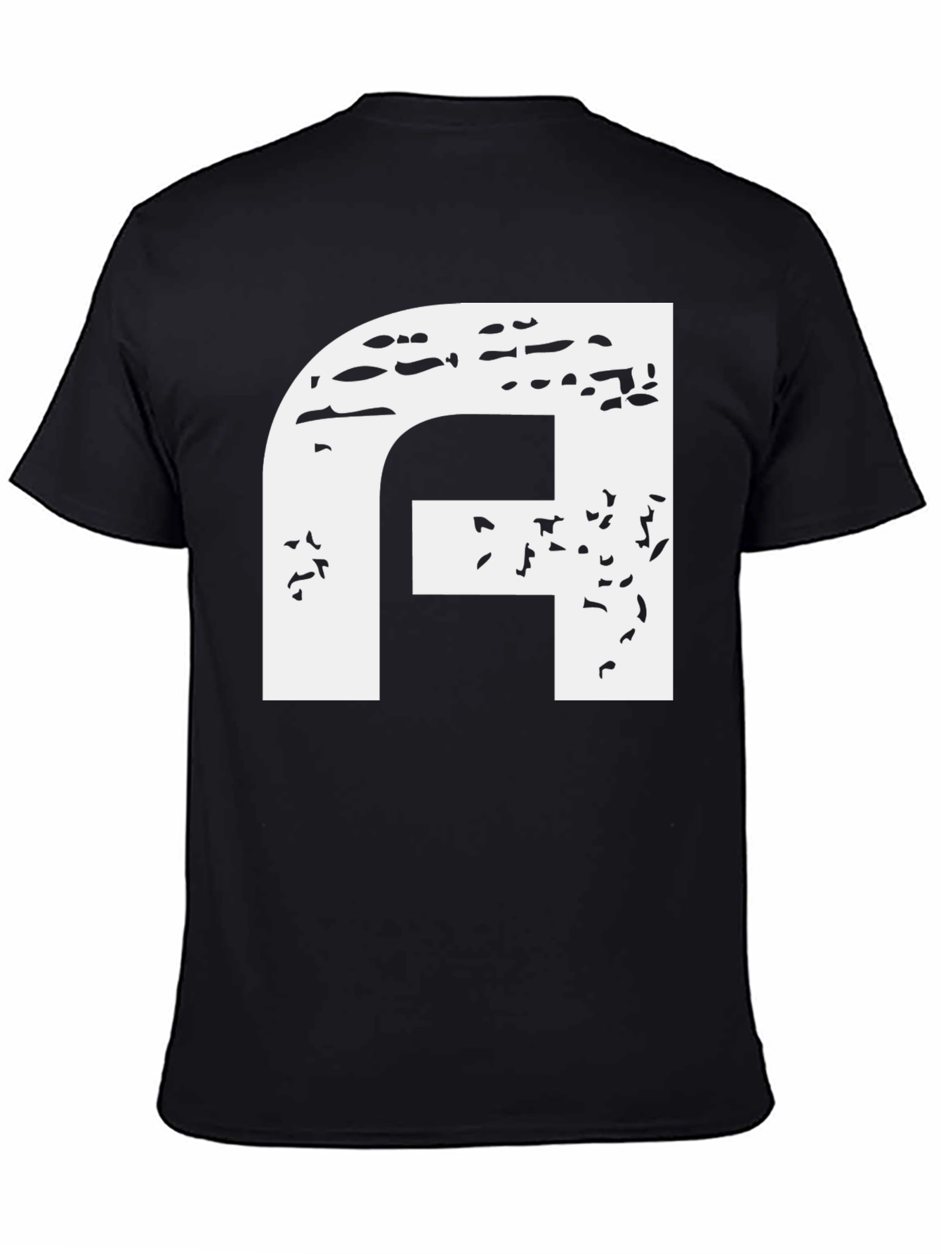 Distressed Letter A Black T-Shirt