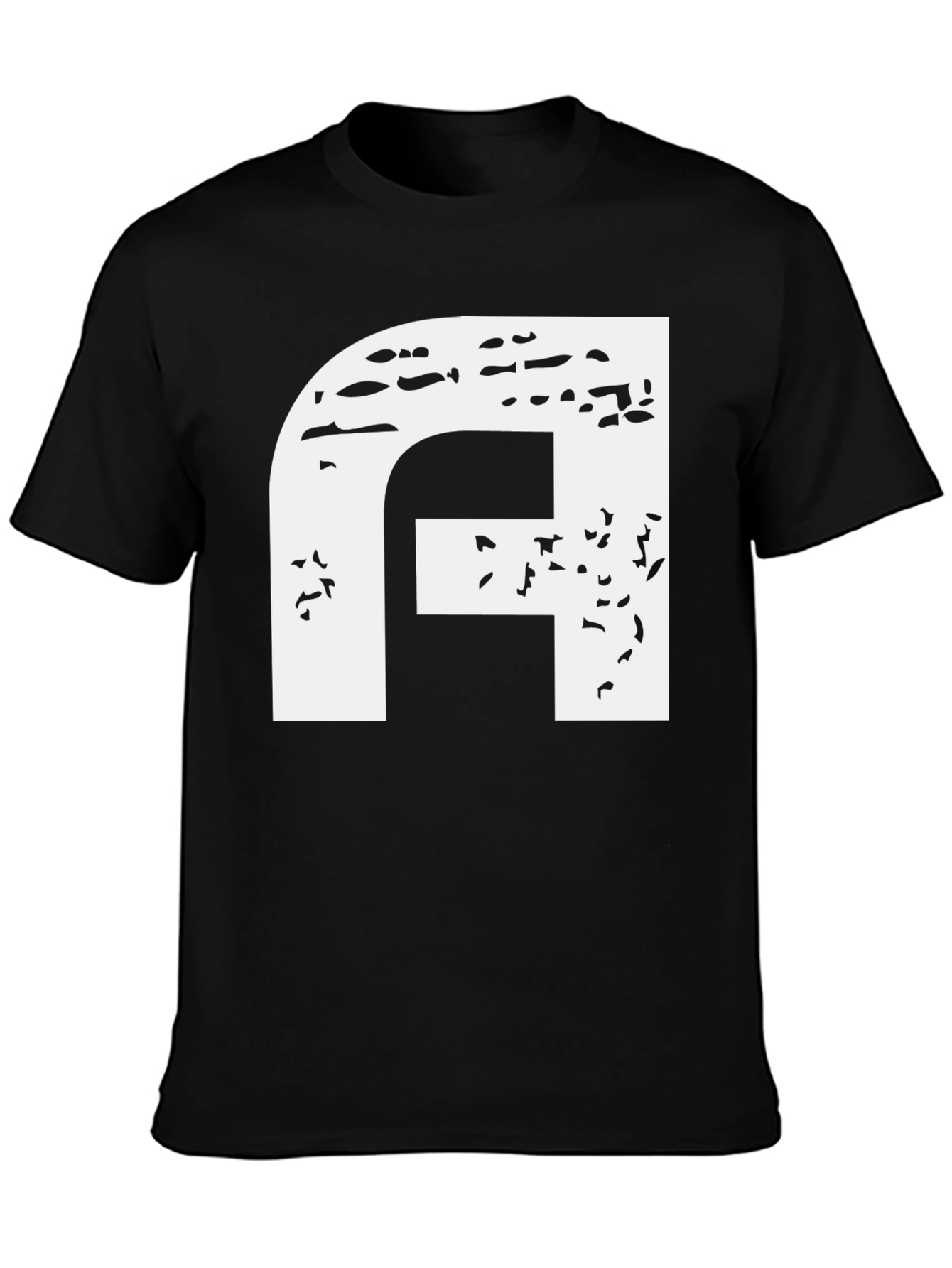 Distressed Letter A Black T-Shirt