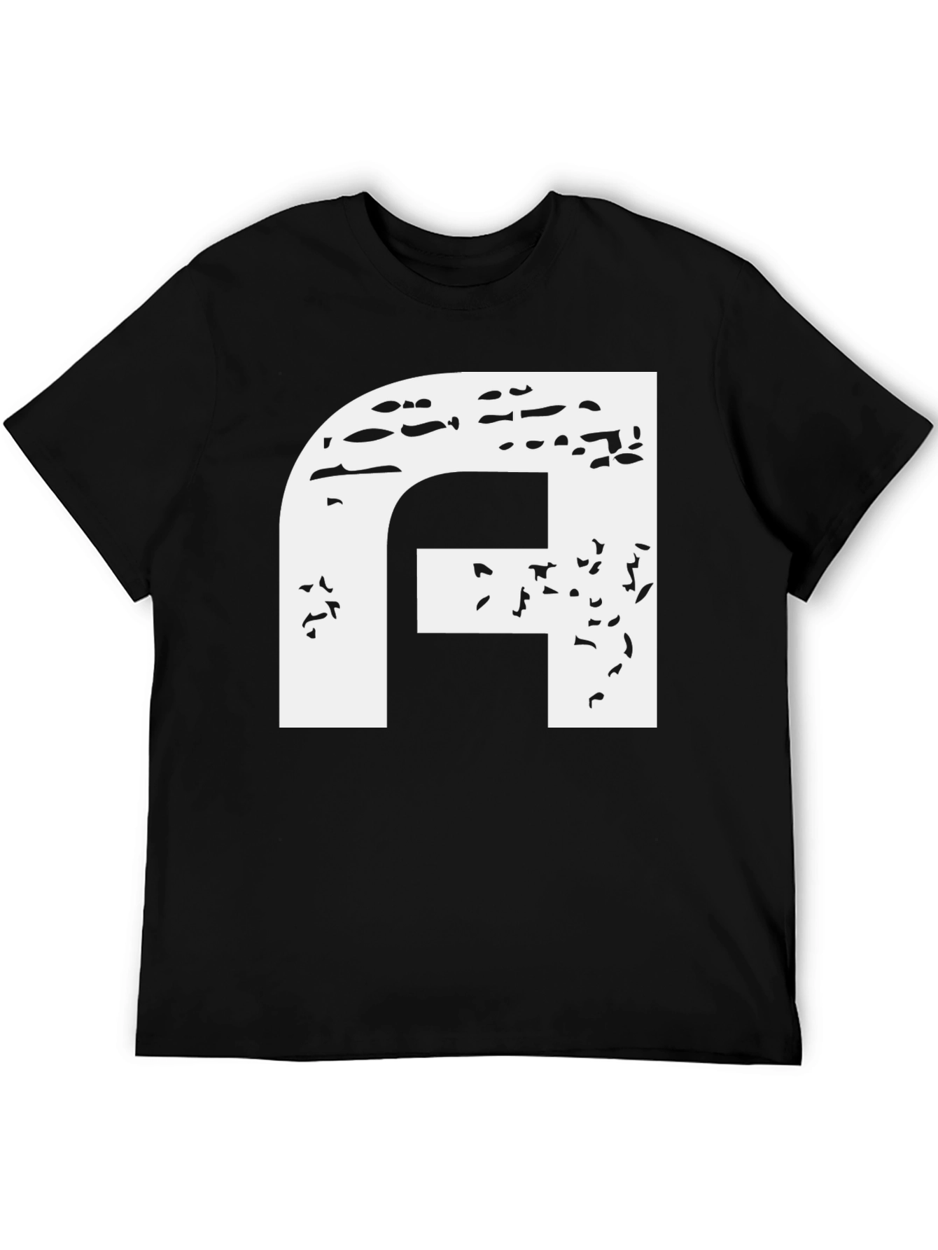 Distressed Letter A Black T-Shirt