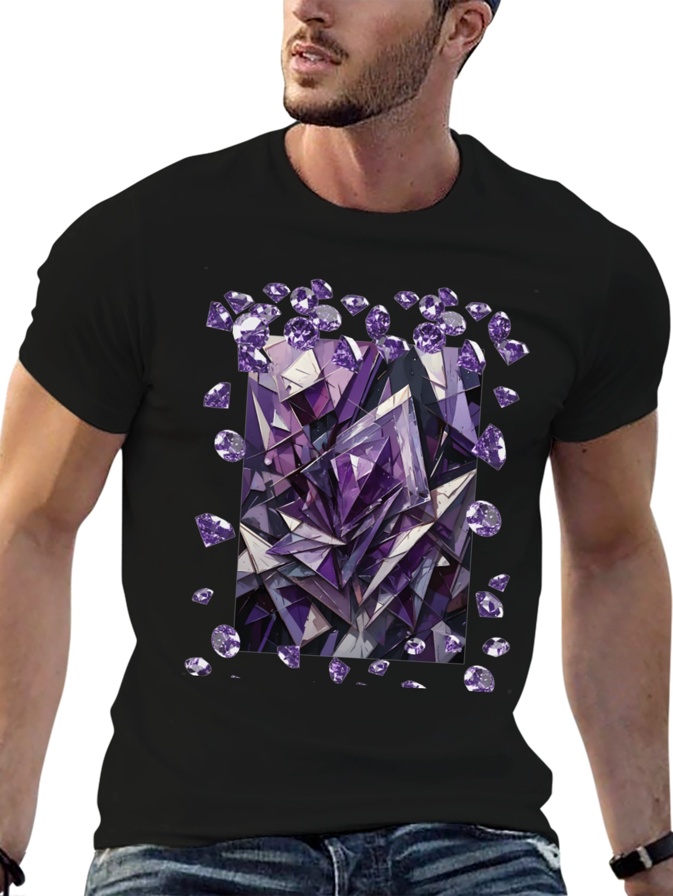 Amethyst Crystal Gemstone Graphic T-Shirt