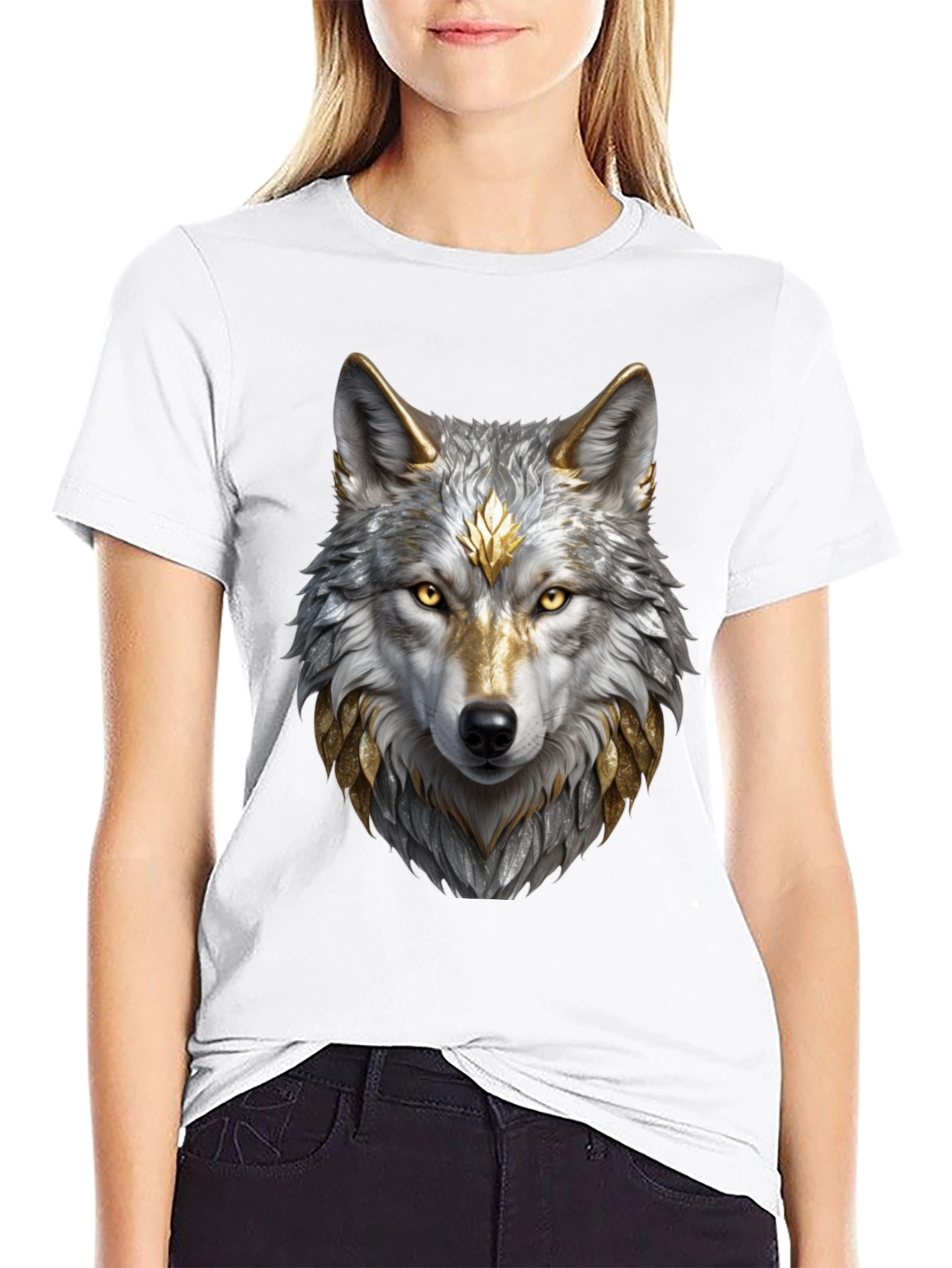 Wolf Graphic Tee - Majestic Animal Design Black Shirt