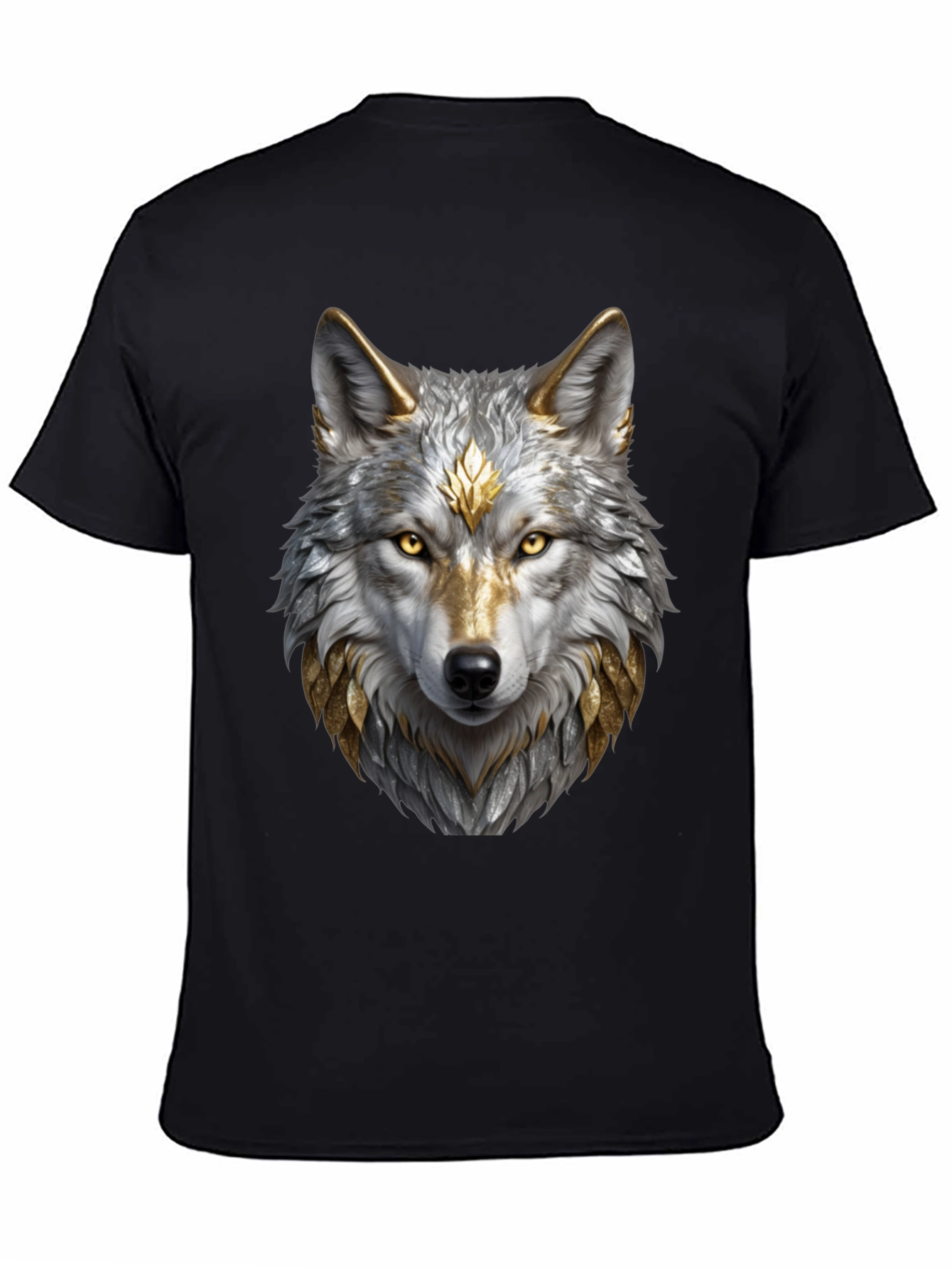Wolf Graphic Tee - Majestic Animal Design Black Shirt