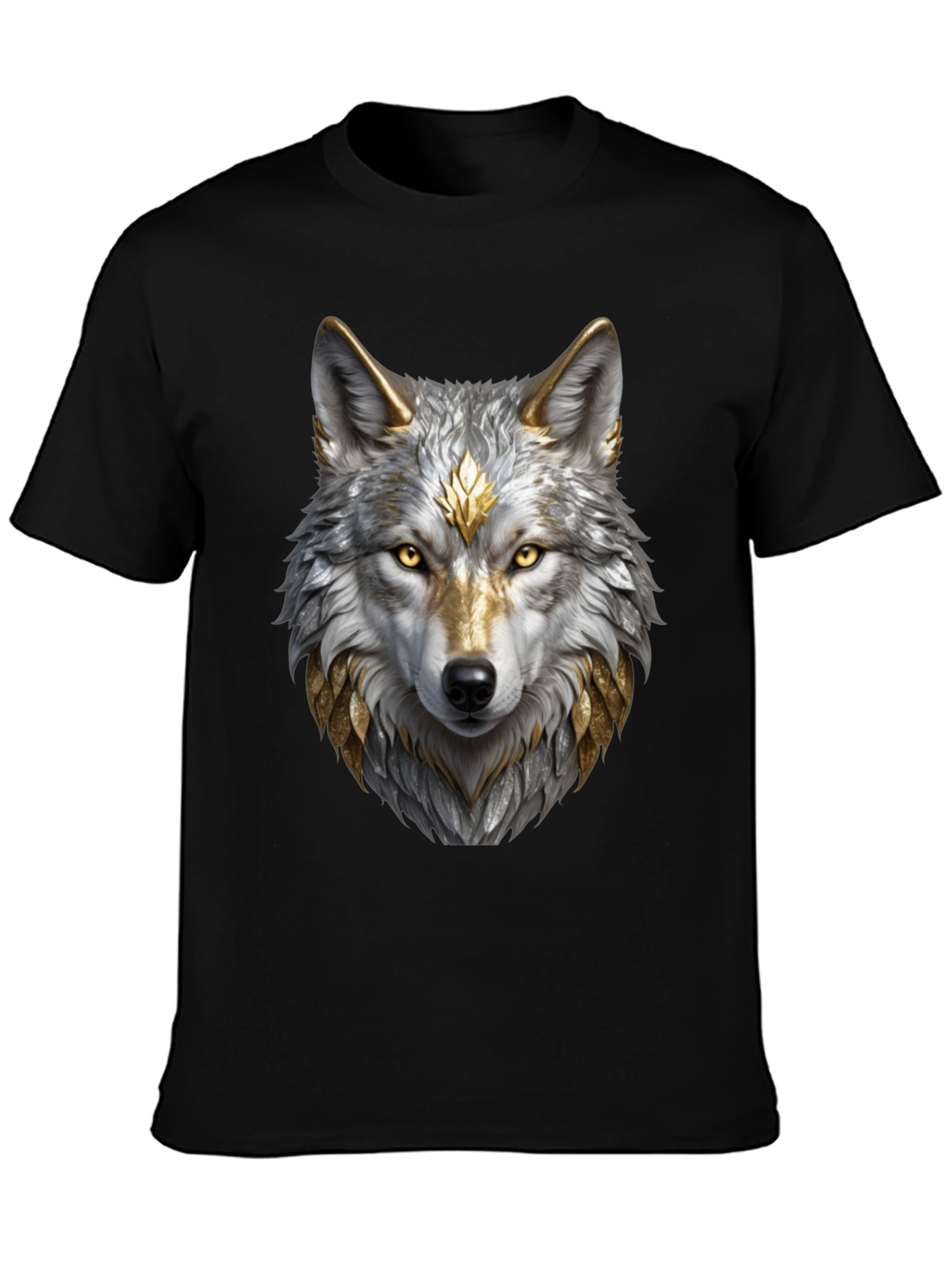 Wolf Graphic Tee - Majestic Animal Design Black Shirt