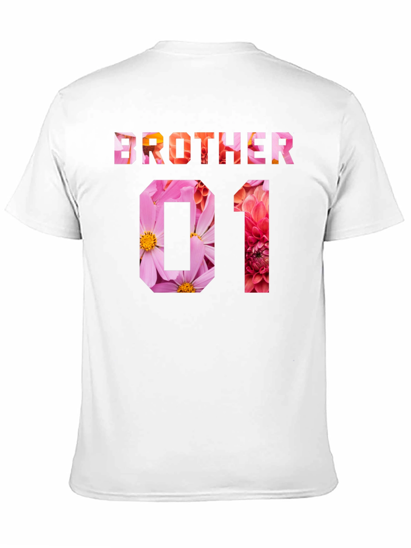 Brother 01 Floral Print Black T-Shirt