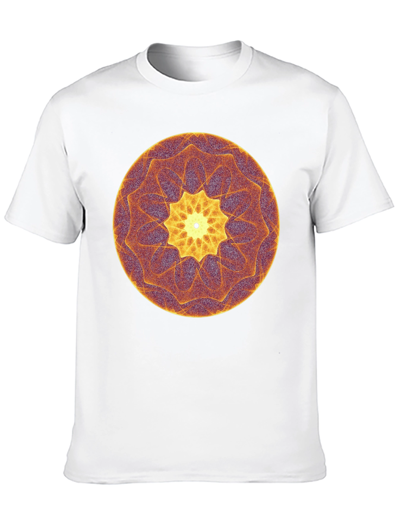 Abstract Mandala Graphic Print T-Shirt - Black
