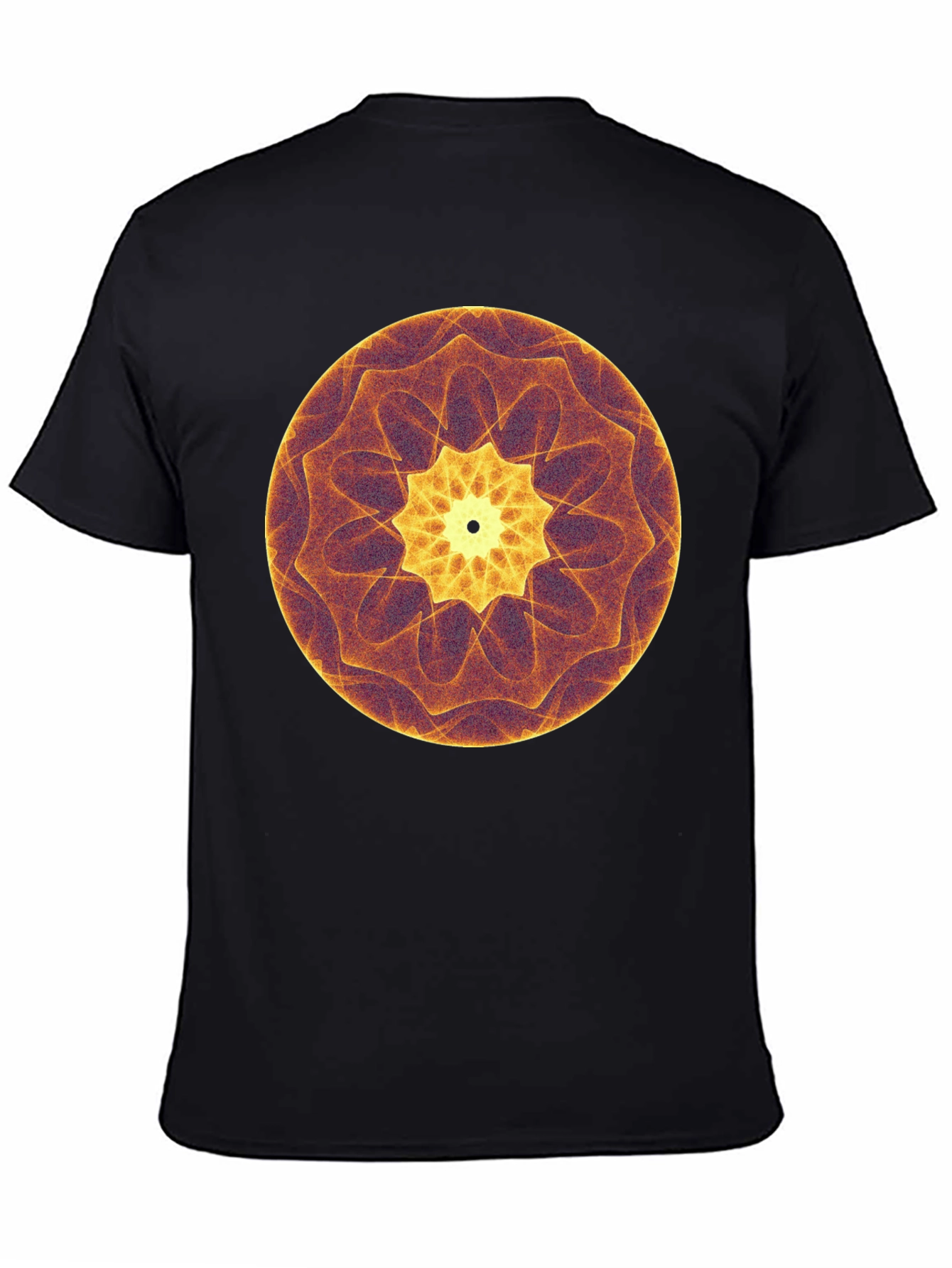 Abstract Mandala Graphic Print T-Shirt - Black