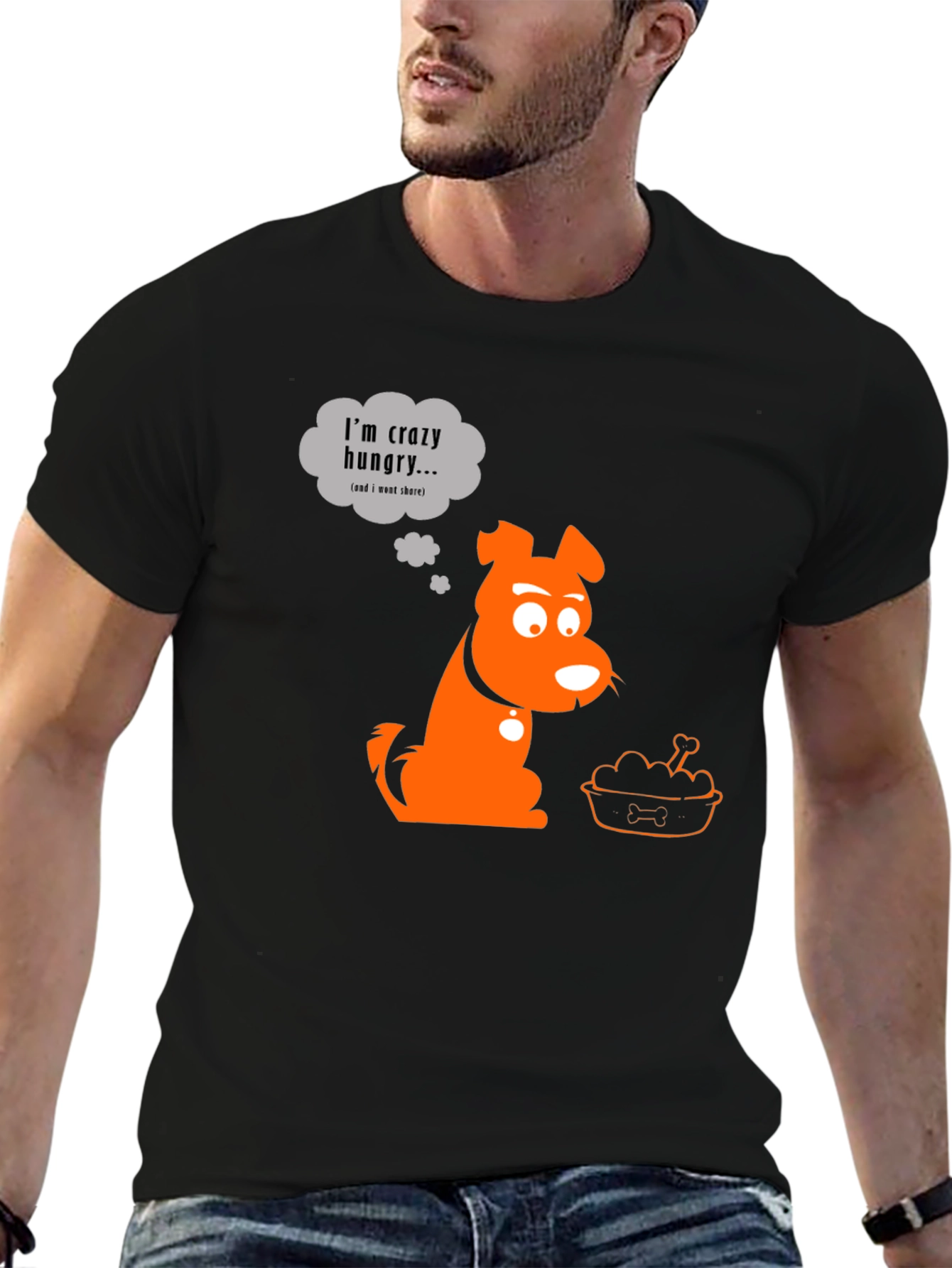 Crazy Hungry Dog Graphic T-Shirt