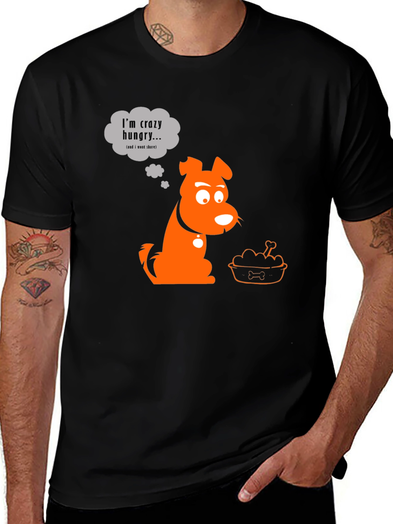 Crazy Hungry Dog Graphic T-Shirt