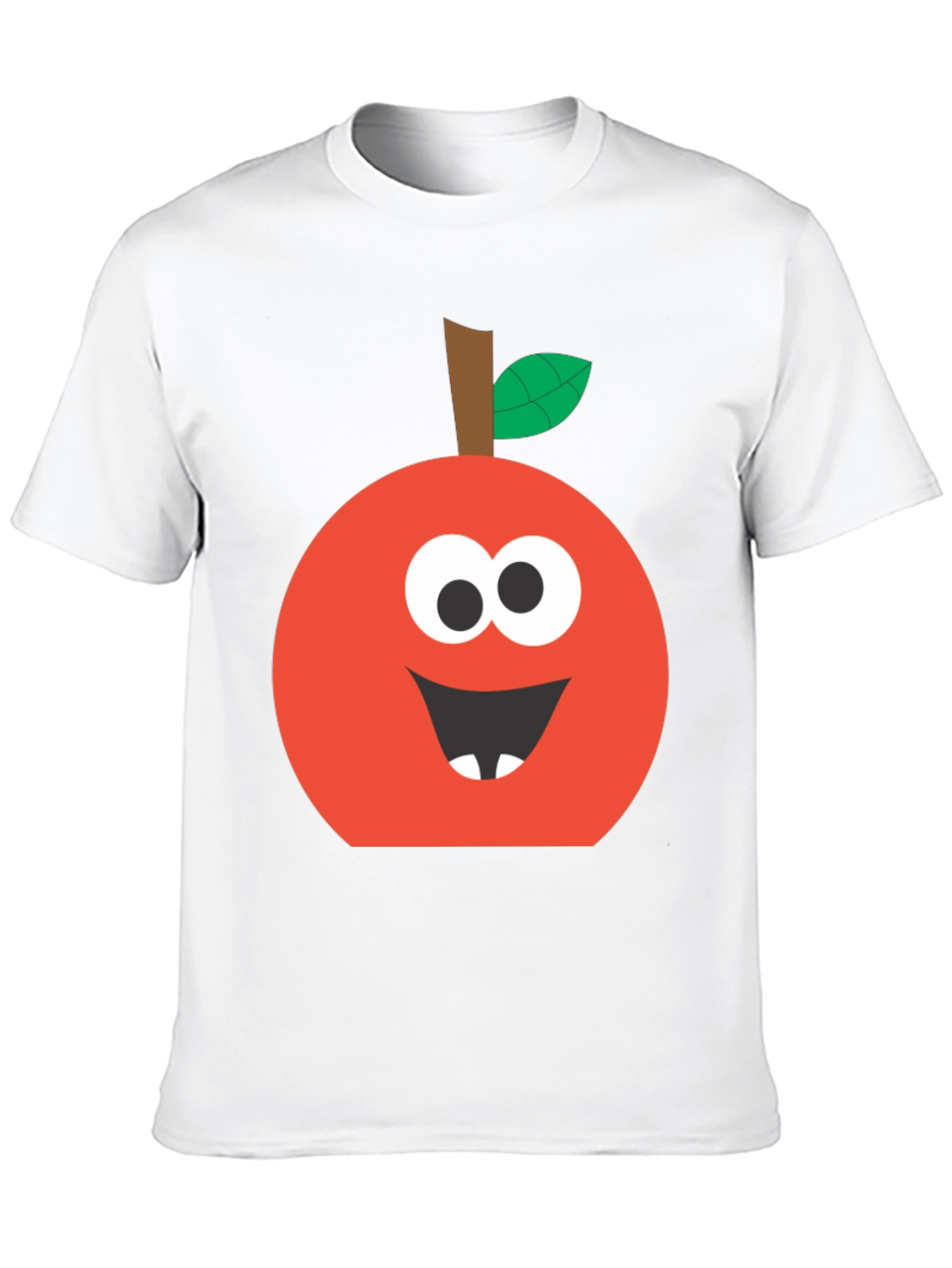 Funny Apple Face T-Shirt - Cute Cartoon Graphic Tee