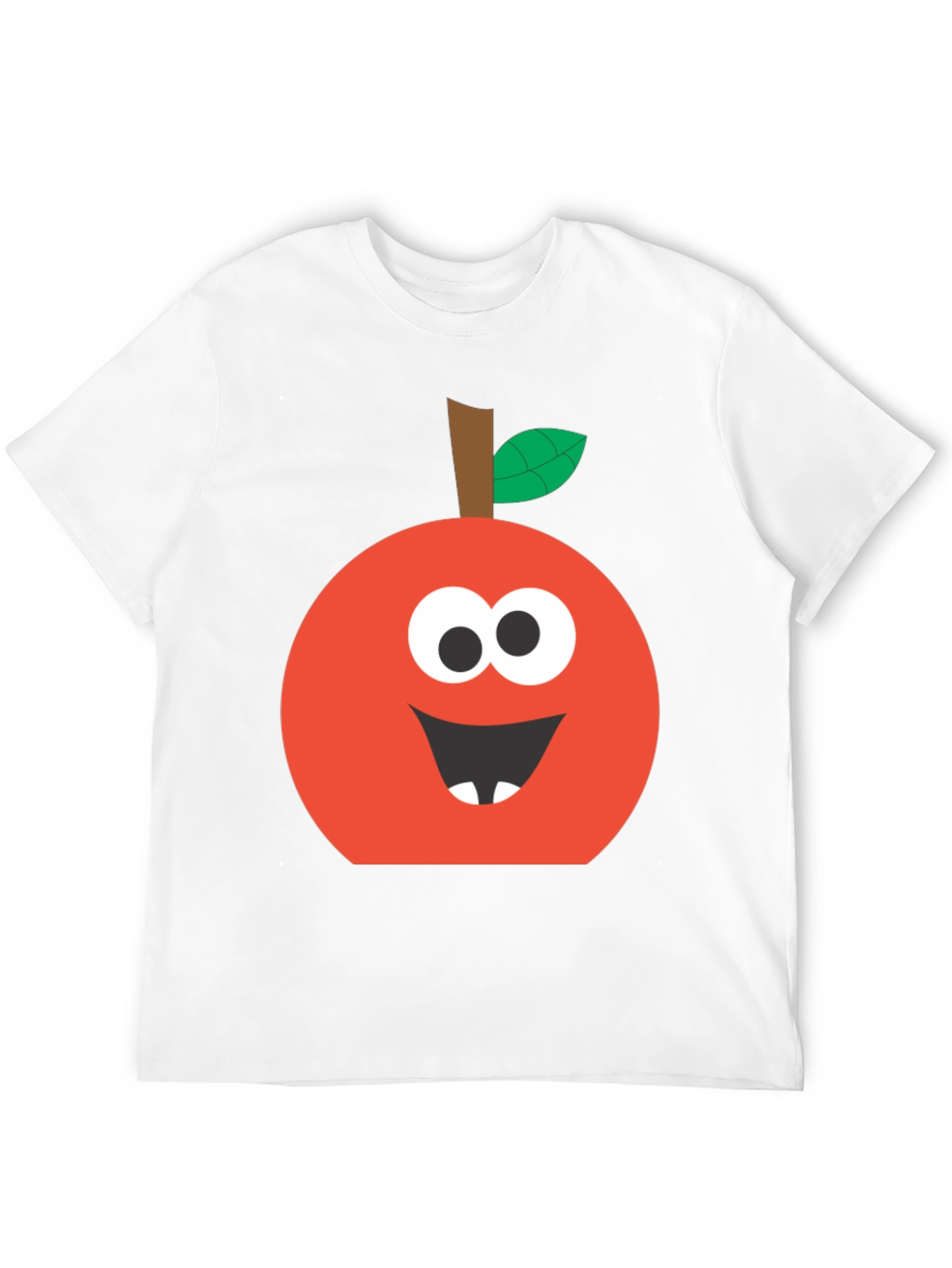 Funny Apple Face T-Shirt - Cute Cartoon Graphic Tee