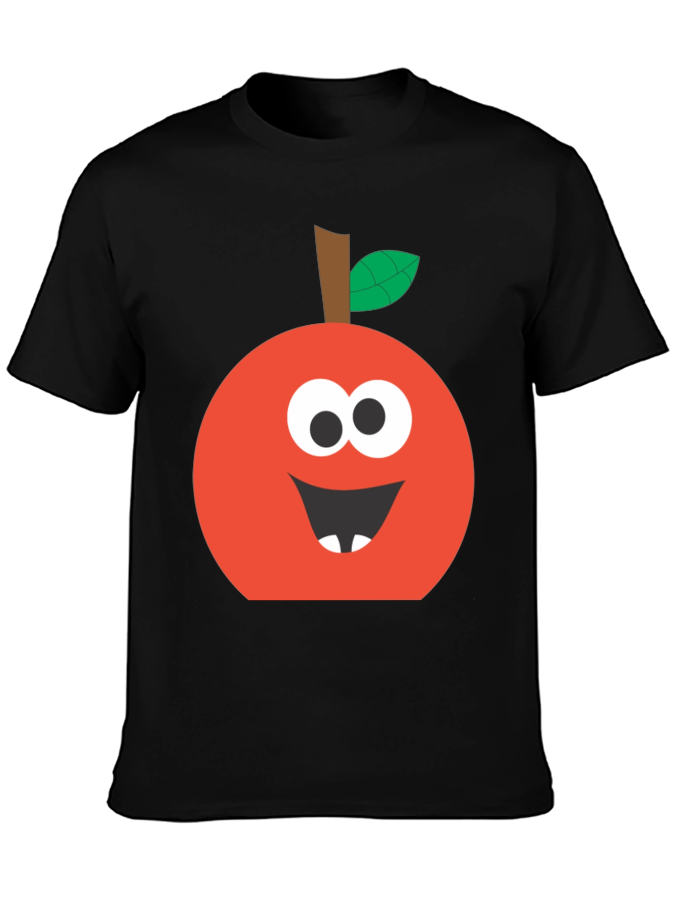 Funny Apple Face T-Shirt - Cute Cartoon Graphic Tee