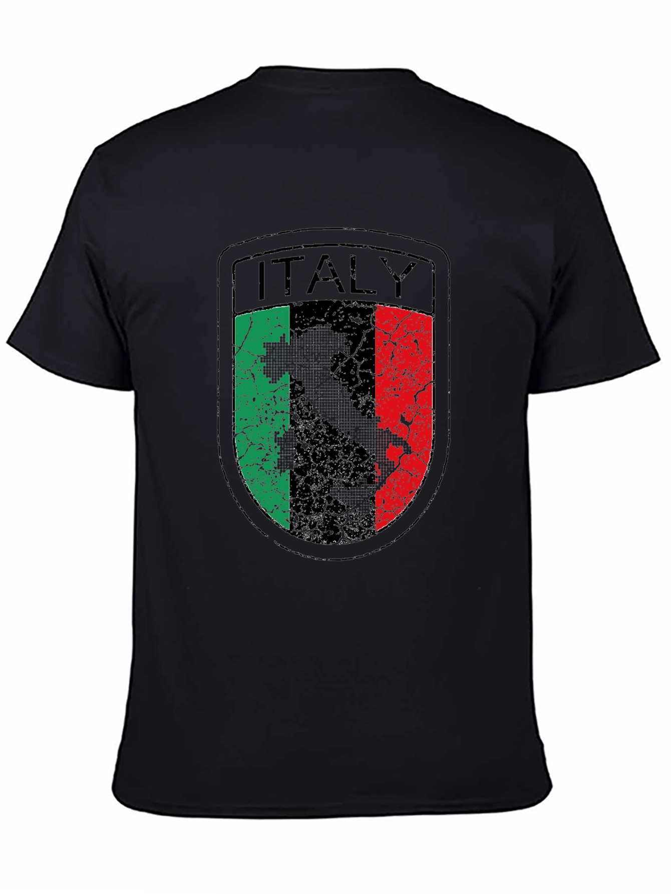 Italy Flag Graphic Tee - Distressed Shield Design