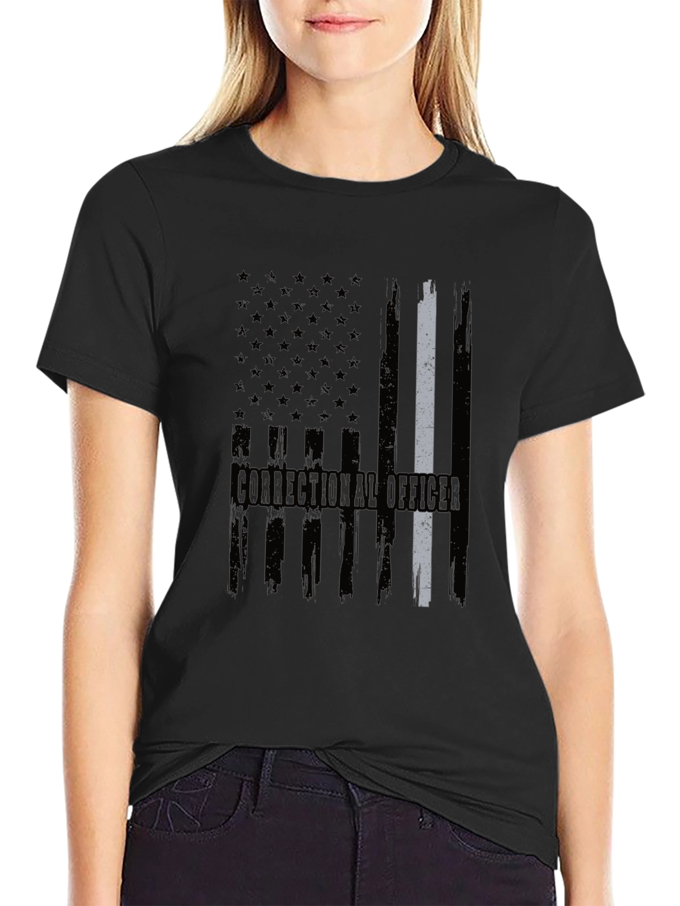 Correctional Officer Flag T-Shirt Patriotic Duty