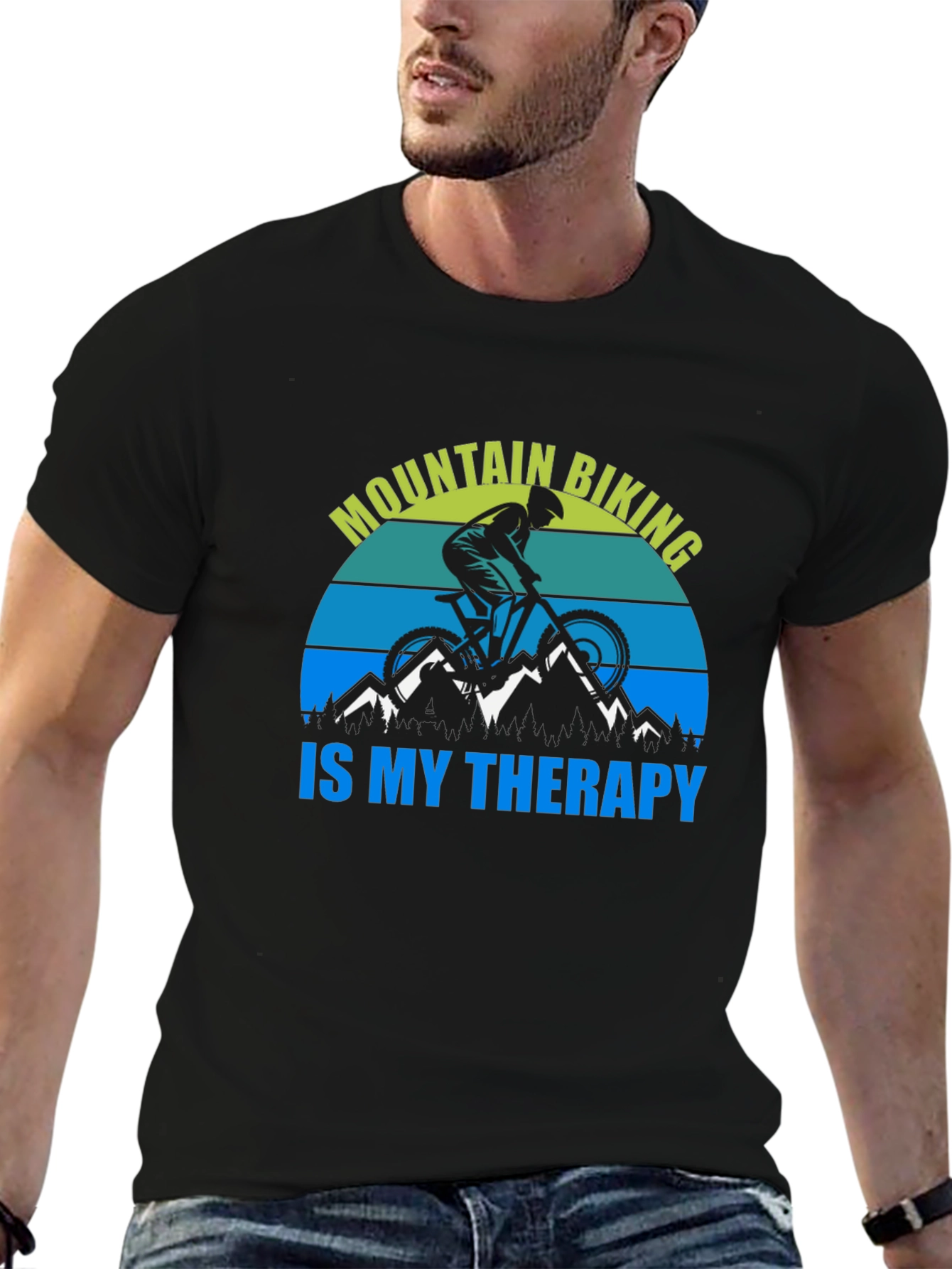 Mountain Biking Therapy Graphic Tee
