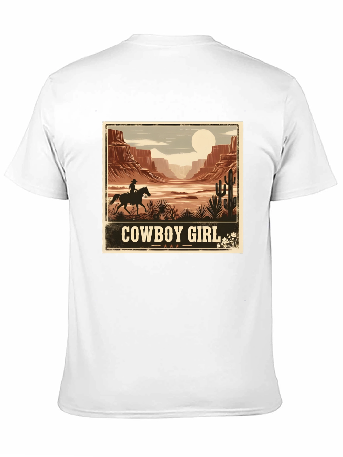 Cowboy Girl Desert Graphic Tee - Western Style