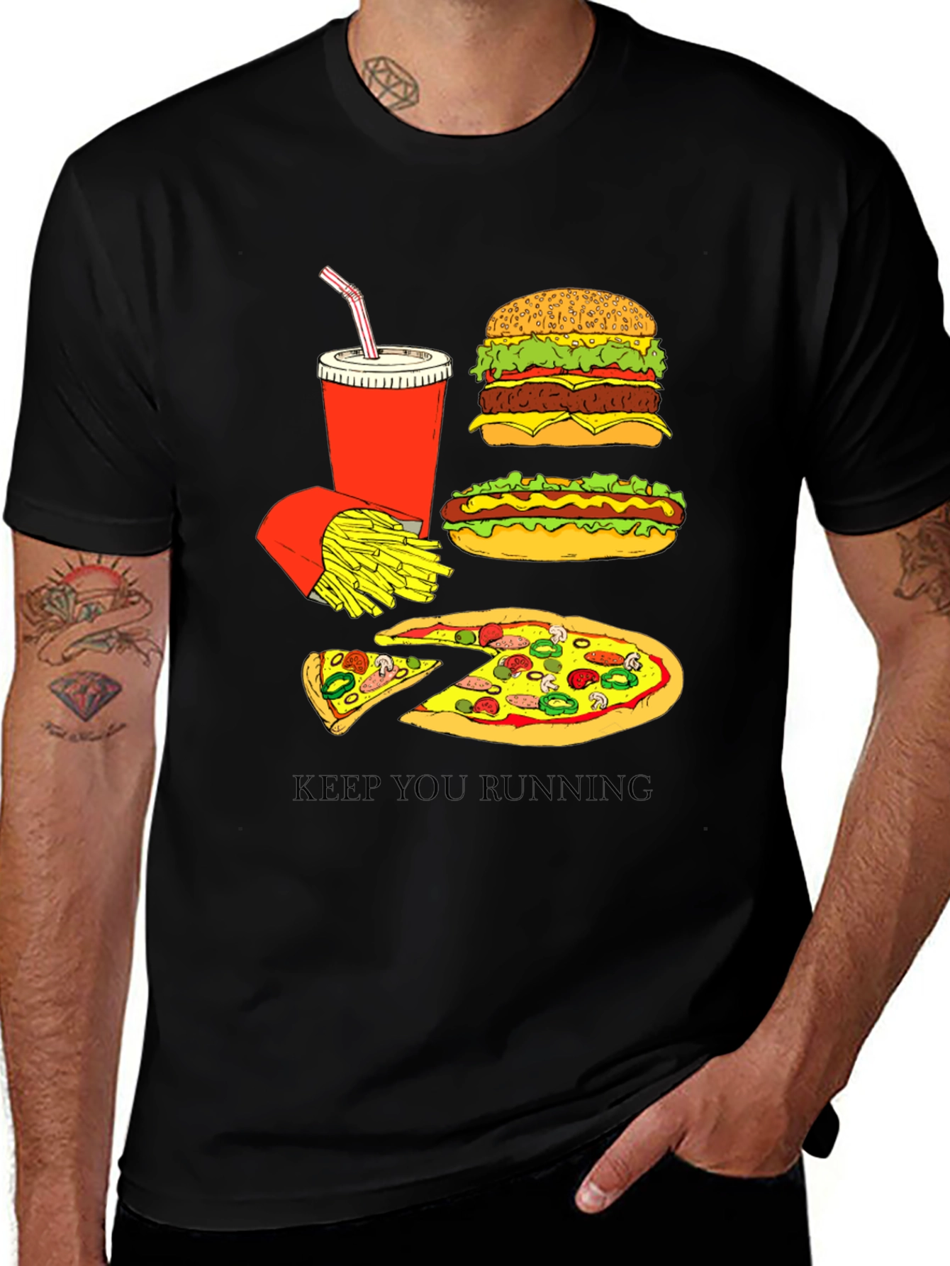 Fast Food Graphic Tee - Keep You Running