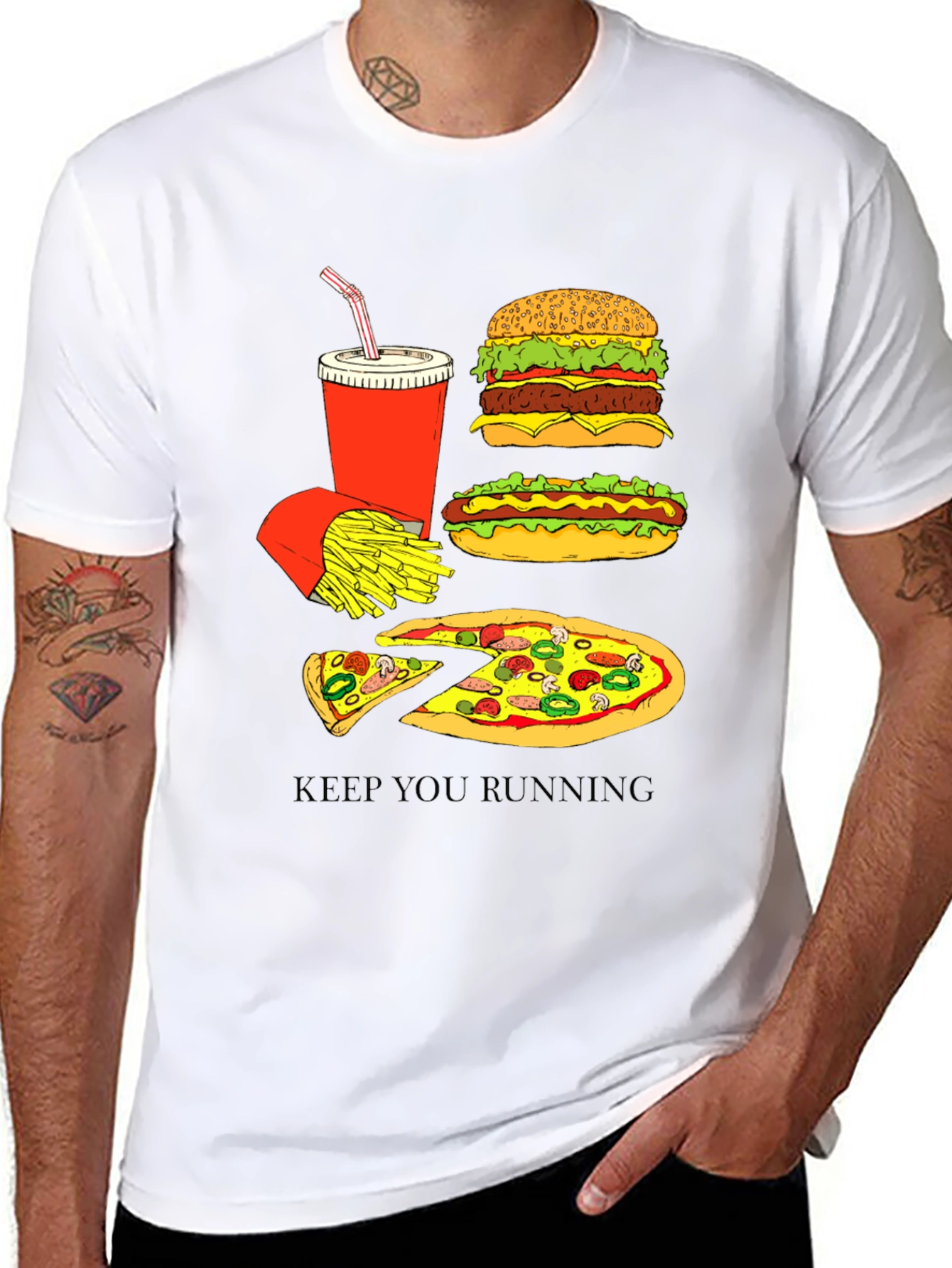 Fast Food Graphic Tee - Keep You Running