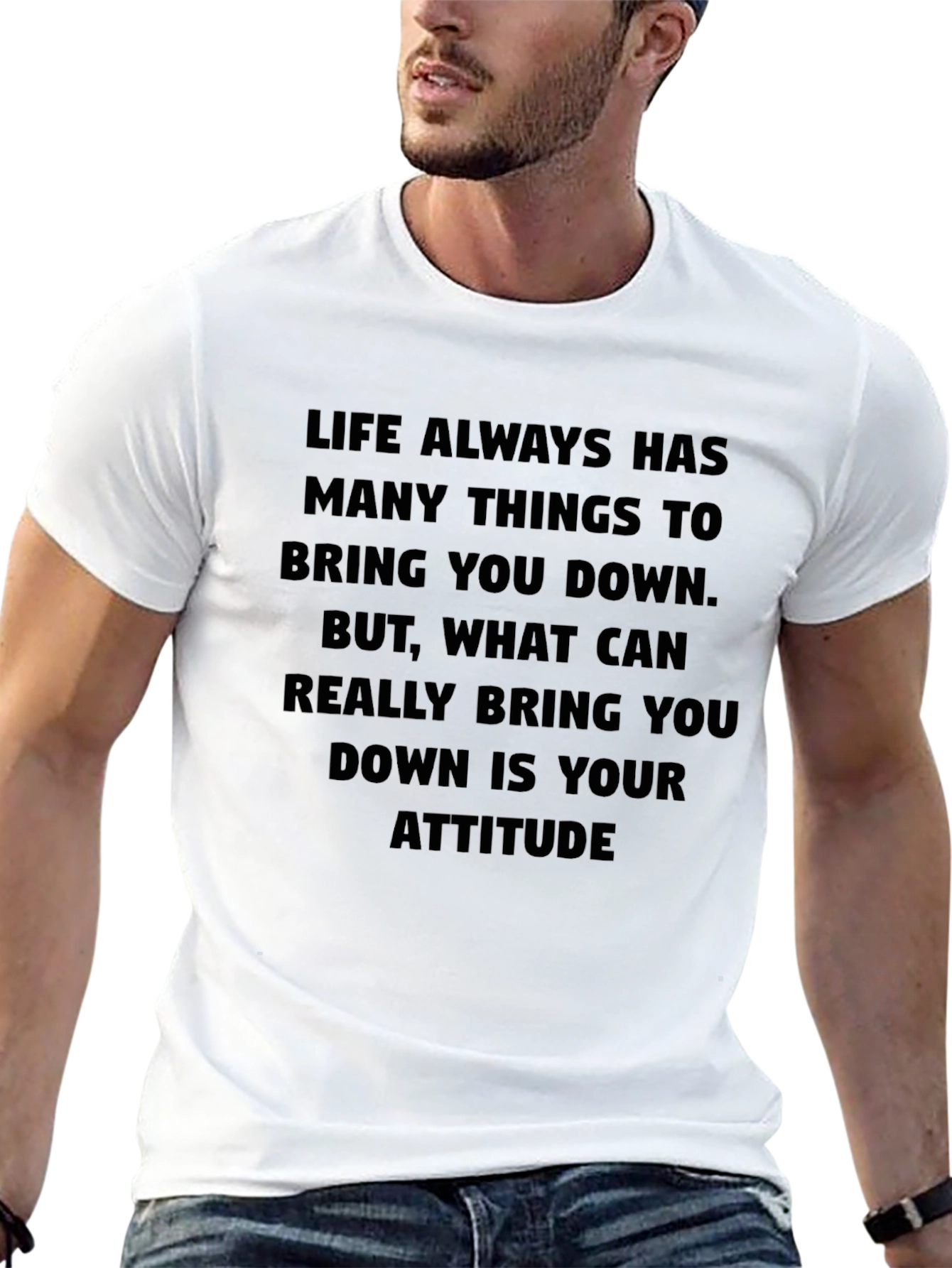 Attitude Graphic Tee - Motivational Black T-Shirt