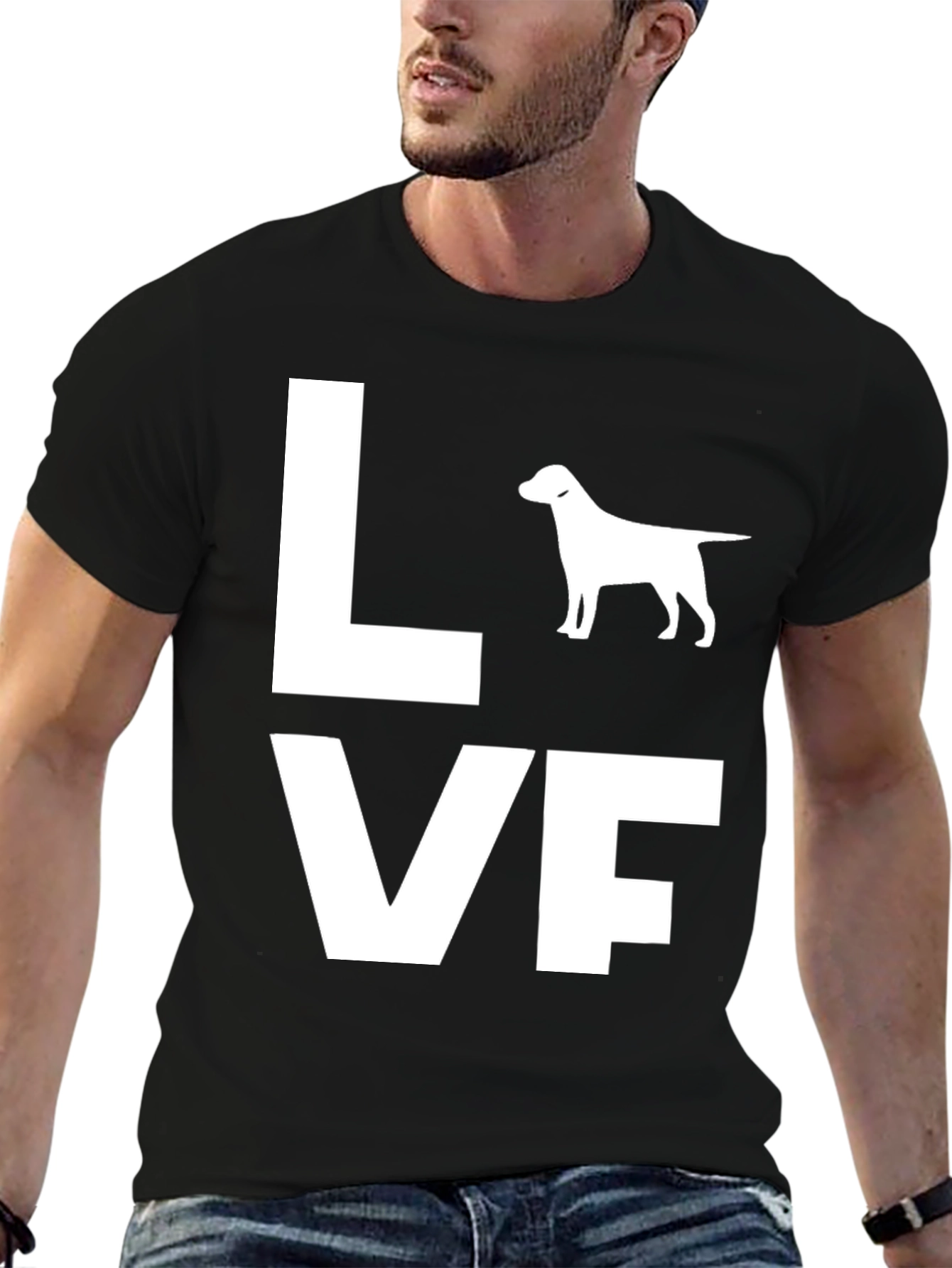 Love Dog T-Shirt - Black Graphic Tee