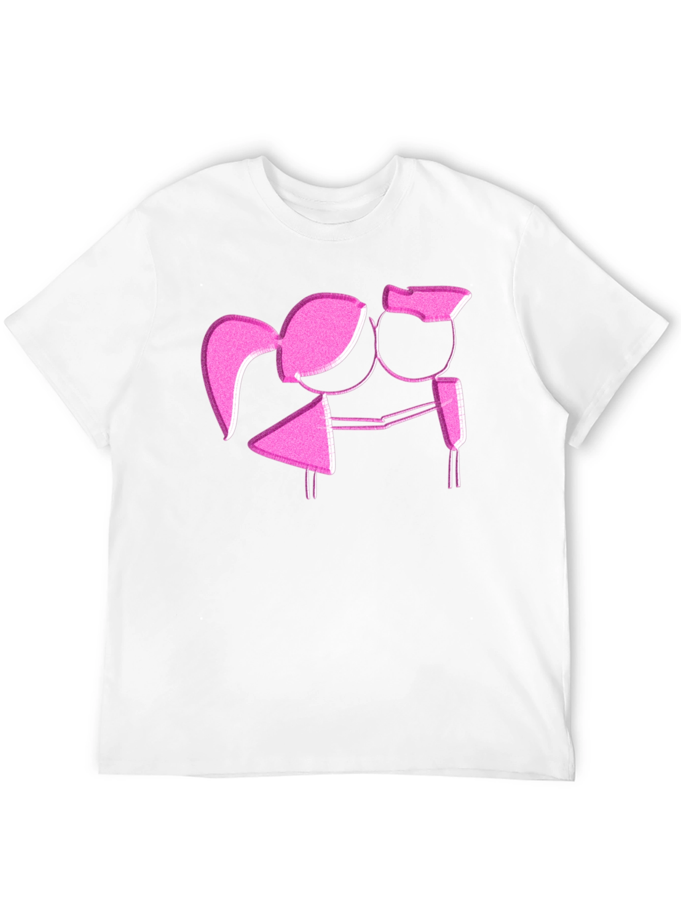Romantic Stick Figure Couple Graphic T-Shirt