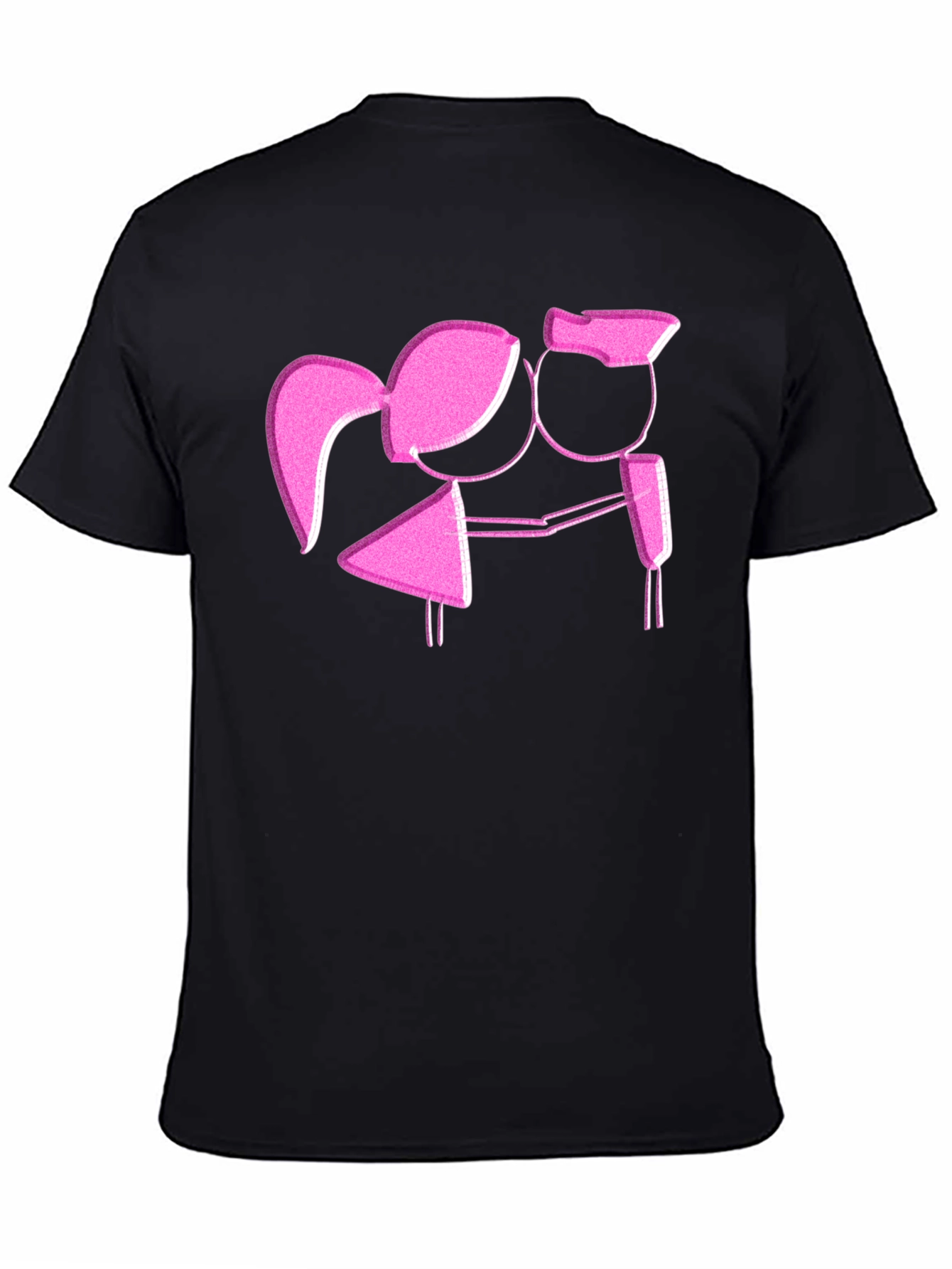 Romantic Stick Figure Couple Graphic T-Shirt