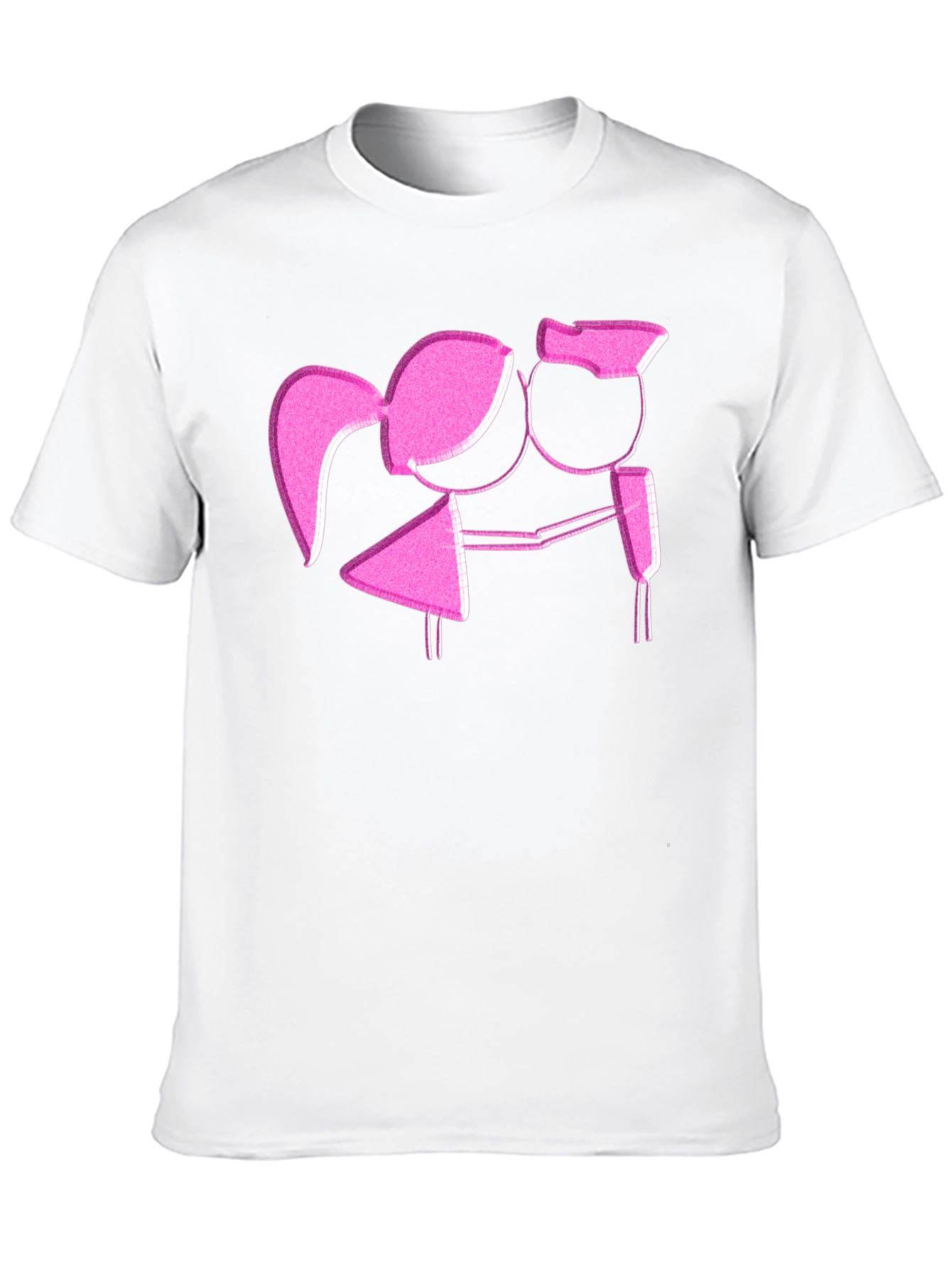 Romantic Stick Figure Couple Graphic T-Shirt