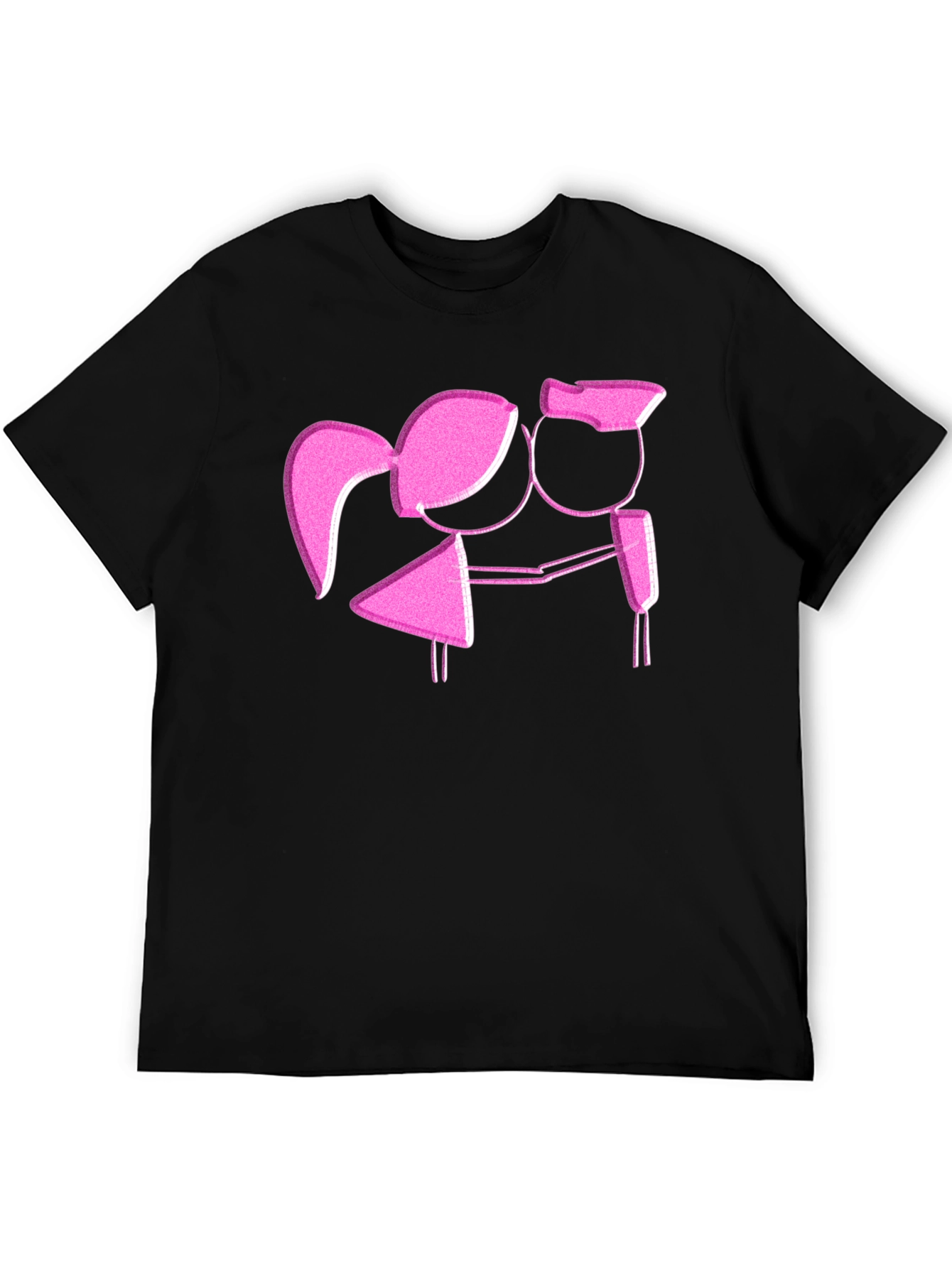 Romantic Stick Figure Couple Graphic T-Shirt