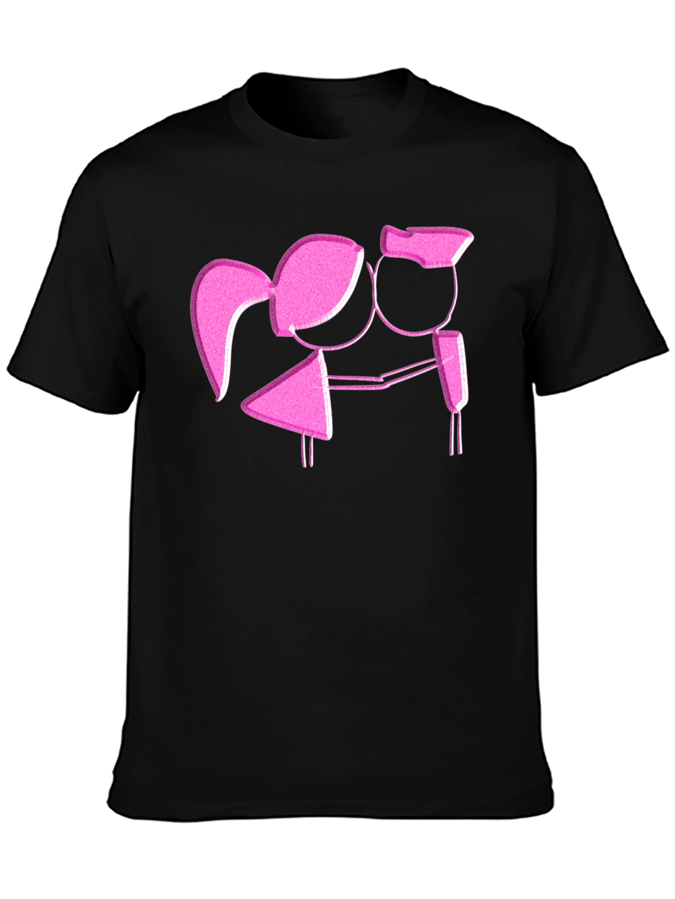 Romantic Stick Figure Couple Graphic T-Shirt