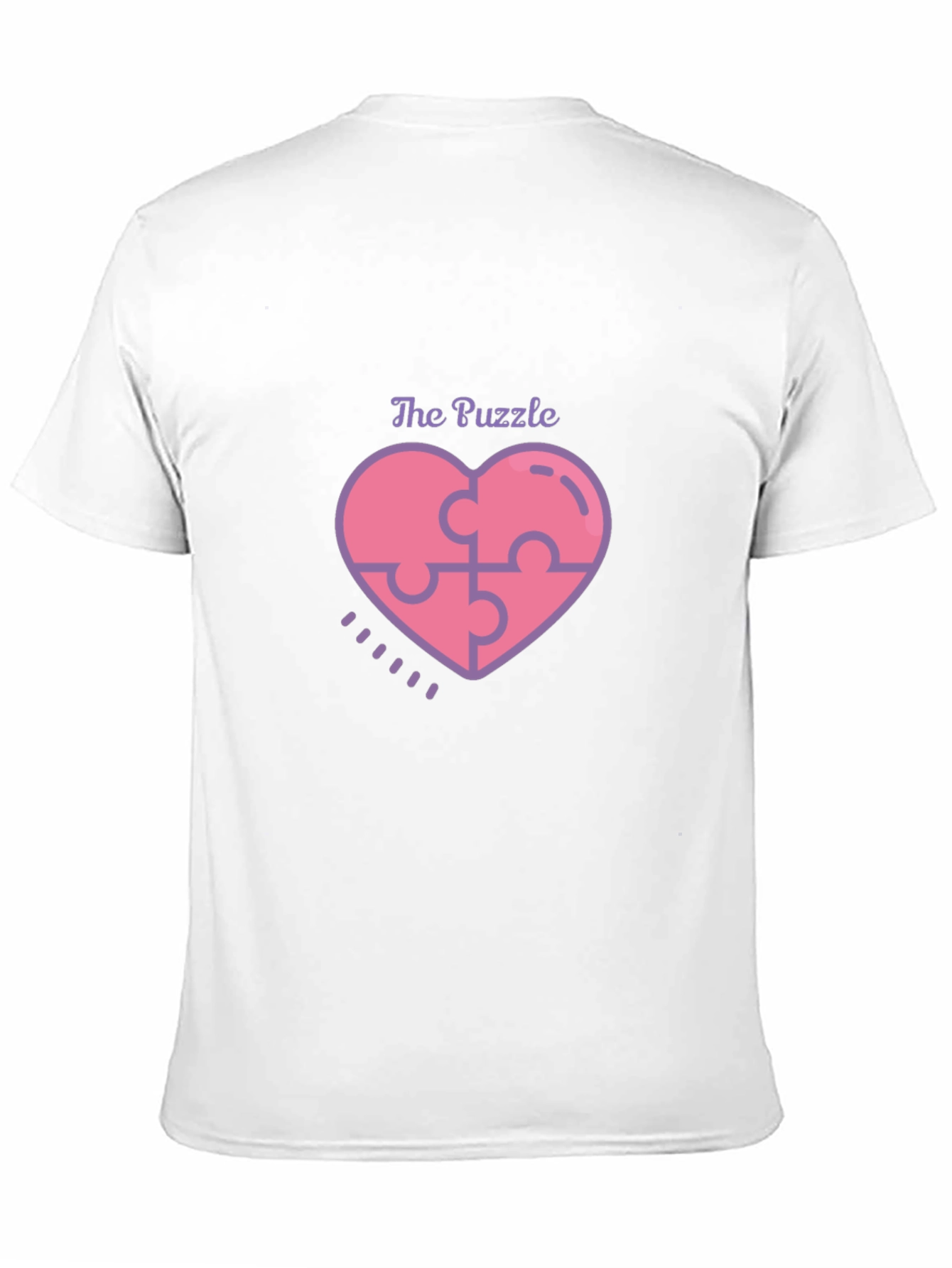 Puzzle Piece Heart Graphic Tee - Black Casual Shirt